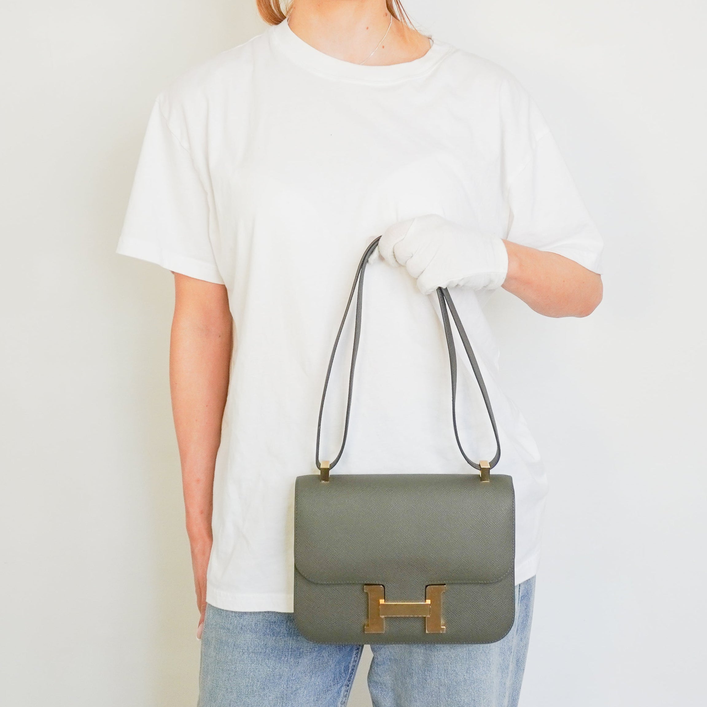 Hermès Constance 24 Epsom Leather Bag in Vert de Gris with Gold Hardware | Authentic Preloved