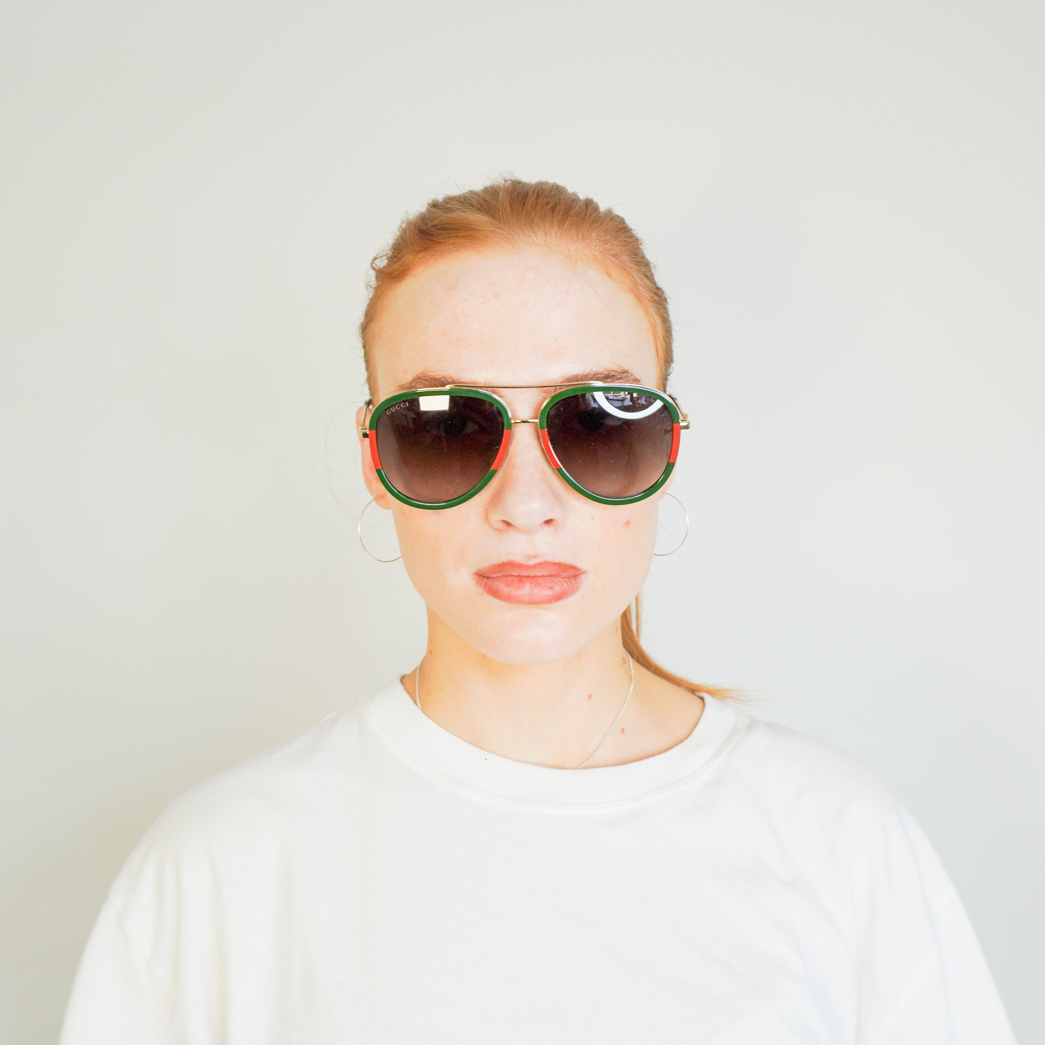 Gucci Green & Gold Aviator Sunglasses (RRP £350) | Authentic Preloved FINAL SALE