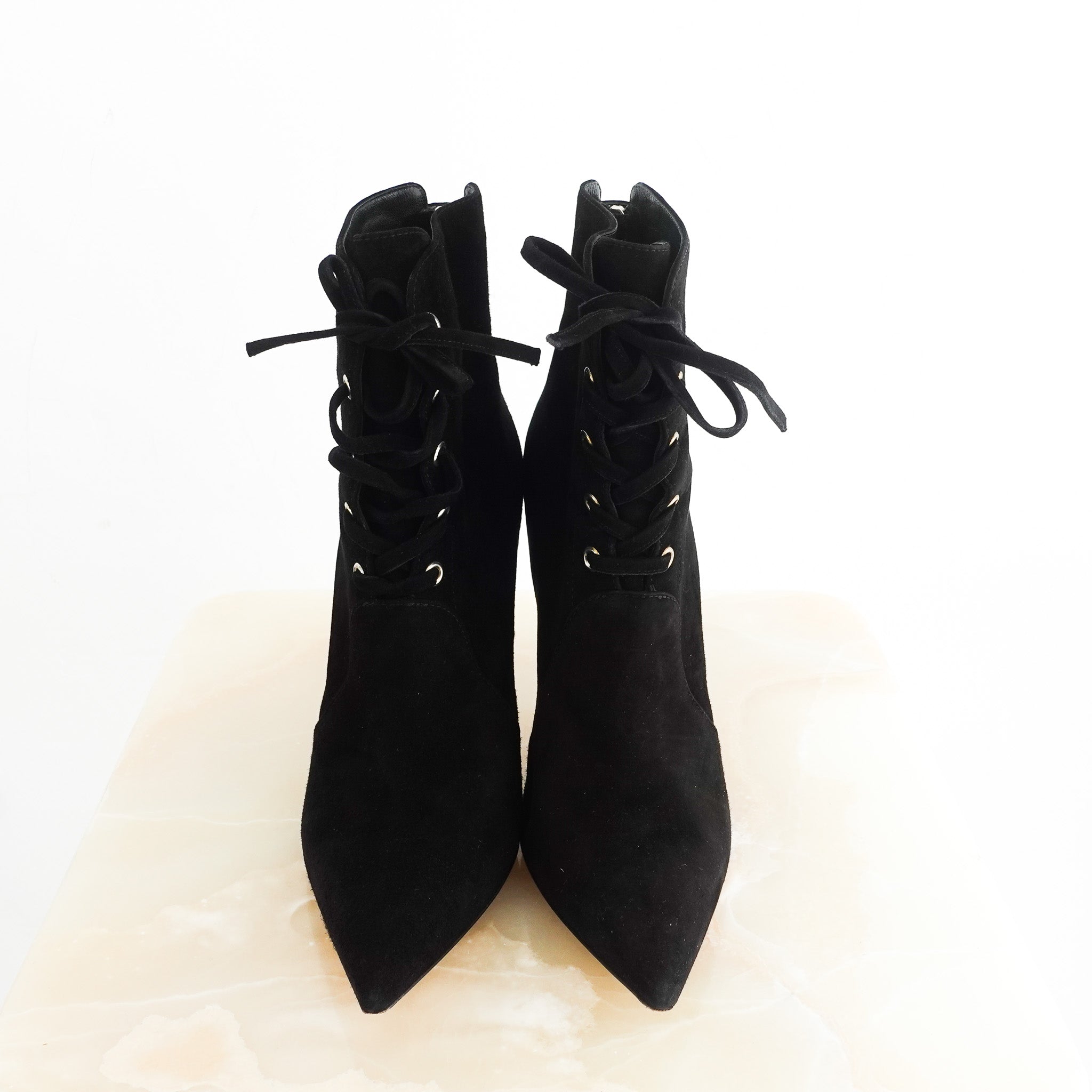 Gianvito Rossi Black Suede Lace Up Boots RRP £2K | Authentic Preloved - Reloved Again
