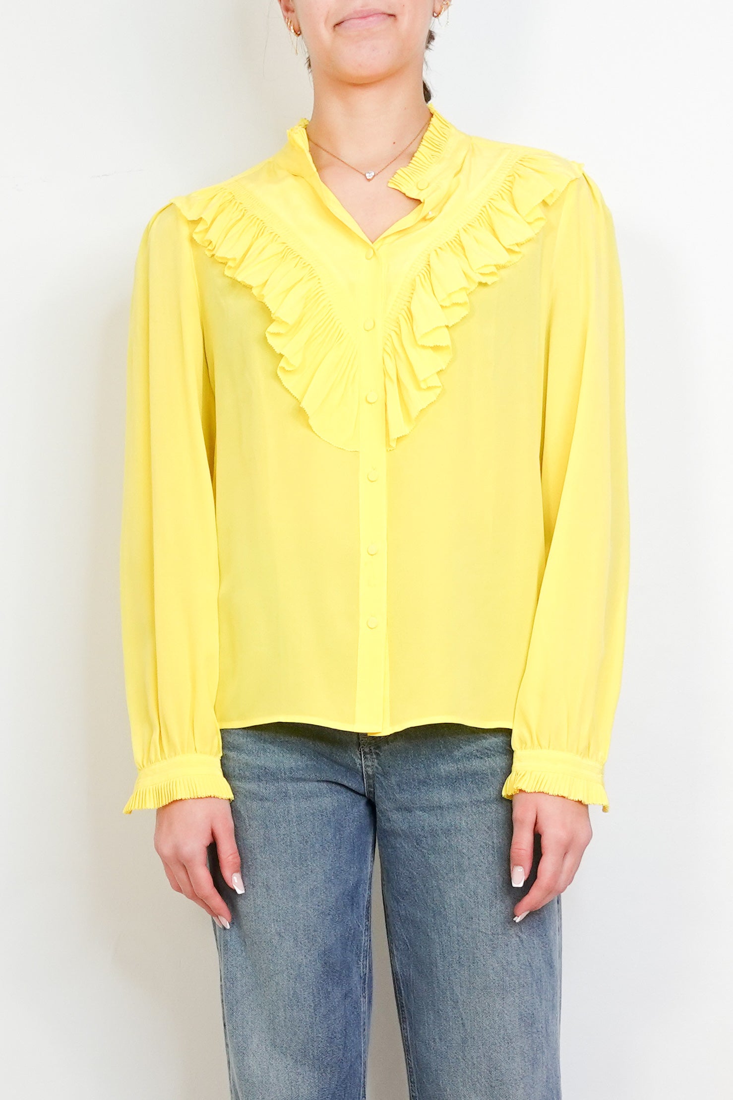 Yellow silk blouse RRP £200