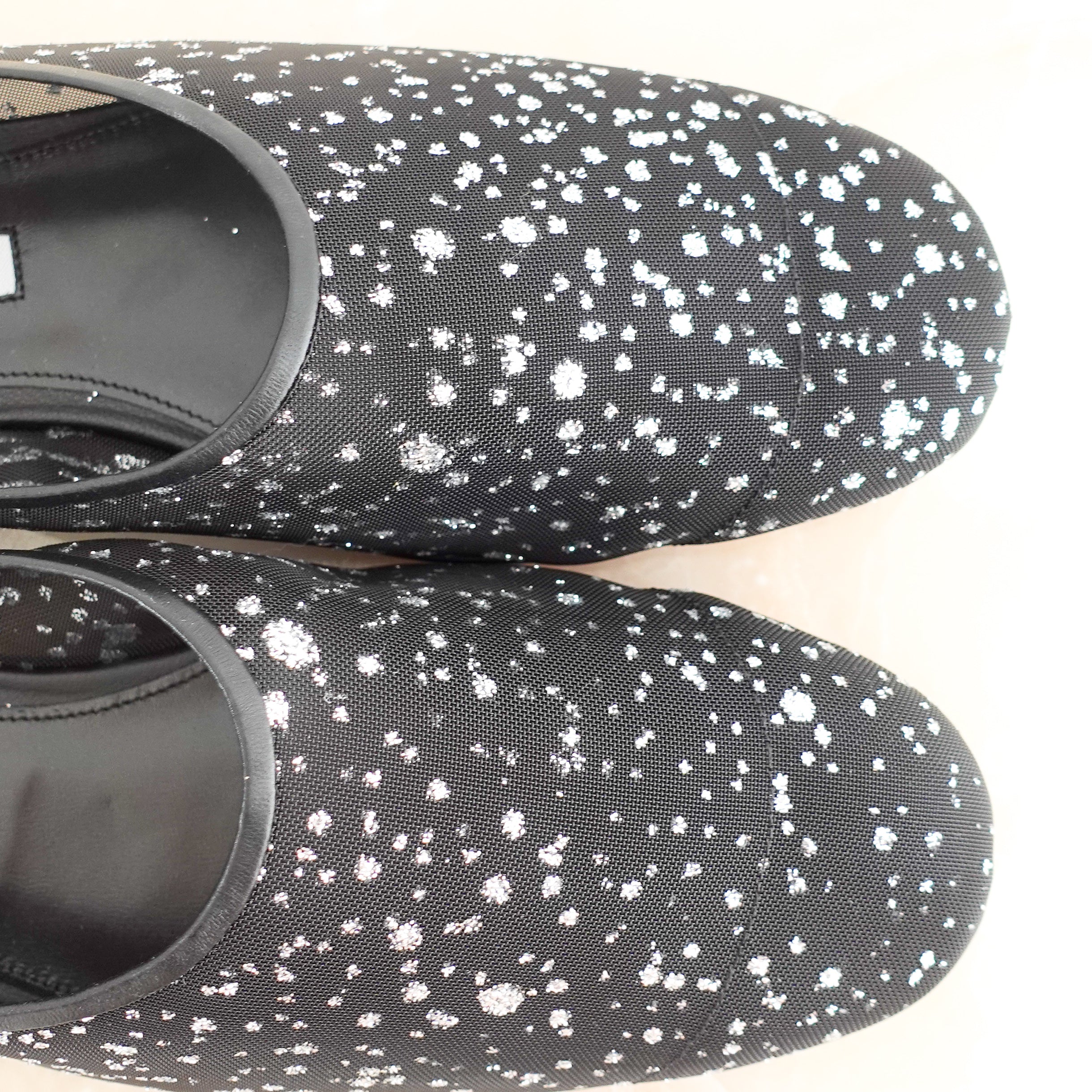 High throat ballet crystal ballet flats RRP £400