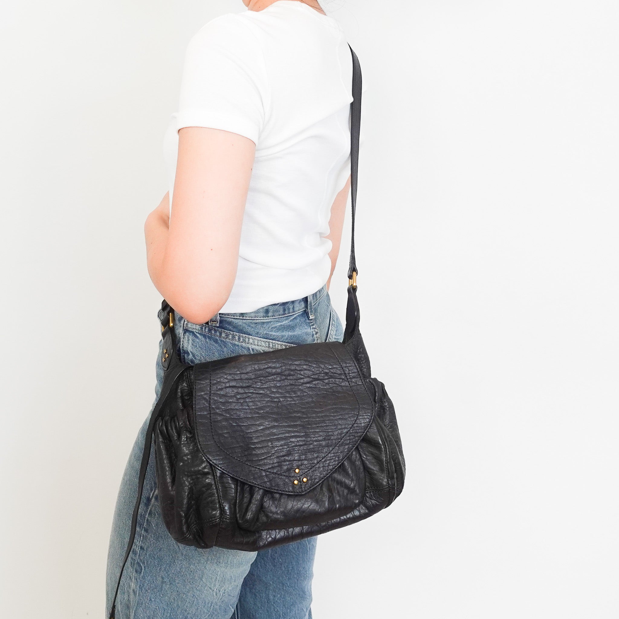 Jerome Dreyfuss Black Crossbody Leather Bag RRP £2615 | Authentic Preloved - Reloved Again
