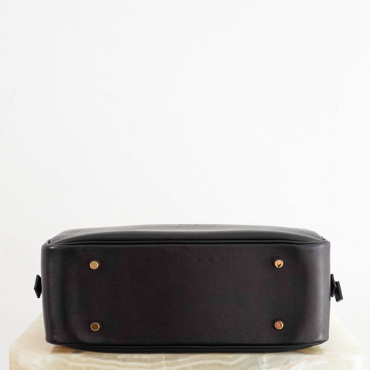 Hermes Plume 28 Bag in Calfskin Black Leather Yellow Gold Plate (RRP £7740)| Authentic Preloved