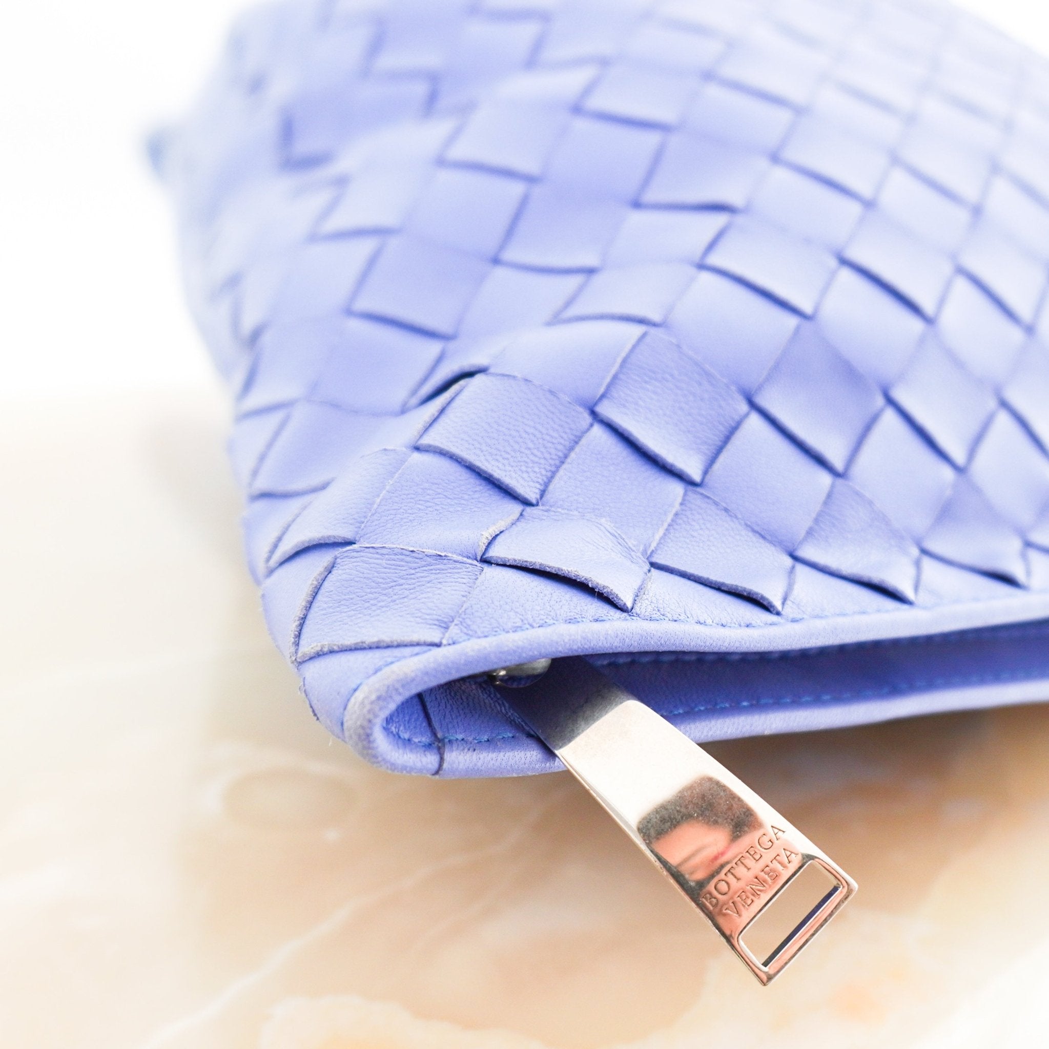 Bottega Veneta Indigo Intrecciato Twist Clutch RRP £2900 | Authentic Preloved - Reloved Again