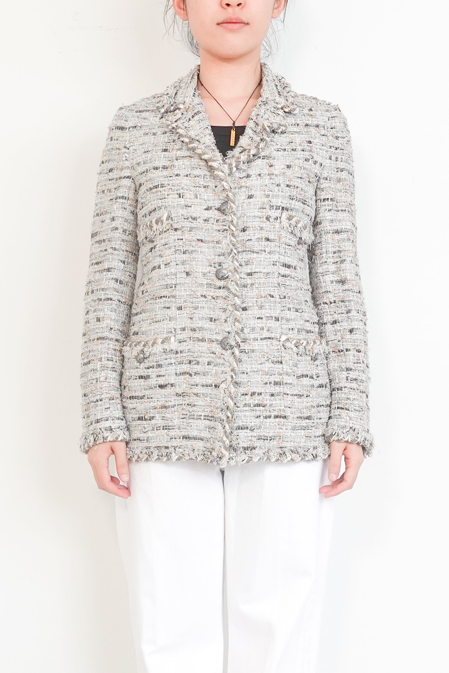 Vintage beige tweed jacket RRP £2.8k