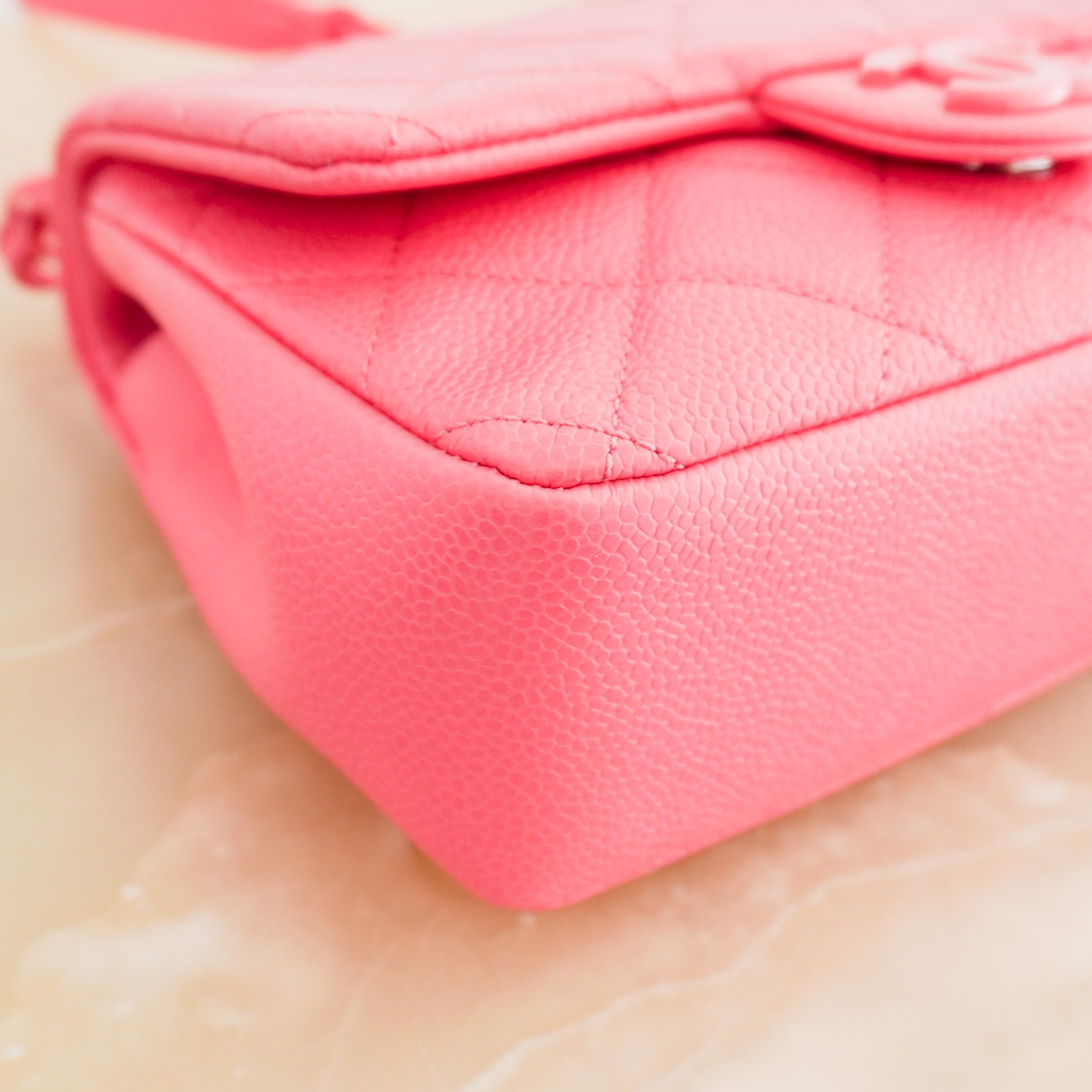 Chanel Caviar Quilted Incognito Mini Square Flap Pink | Authentic Preloved