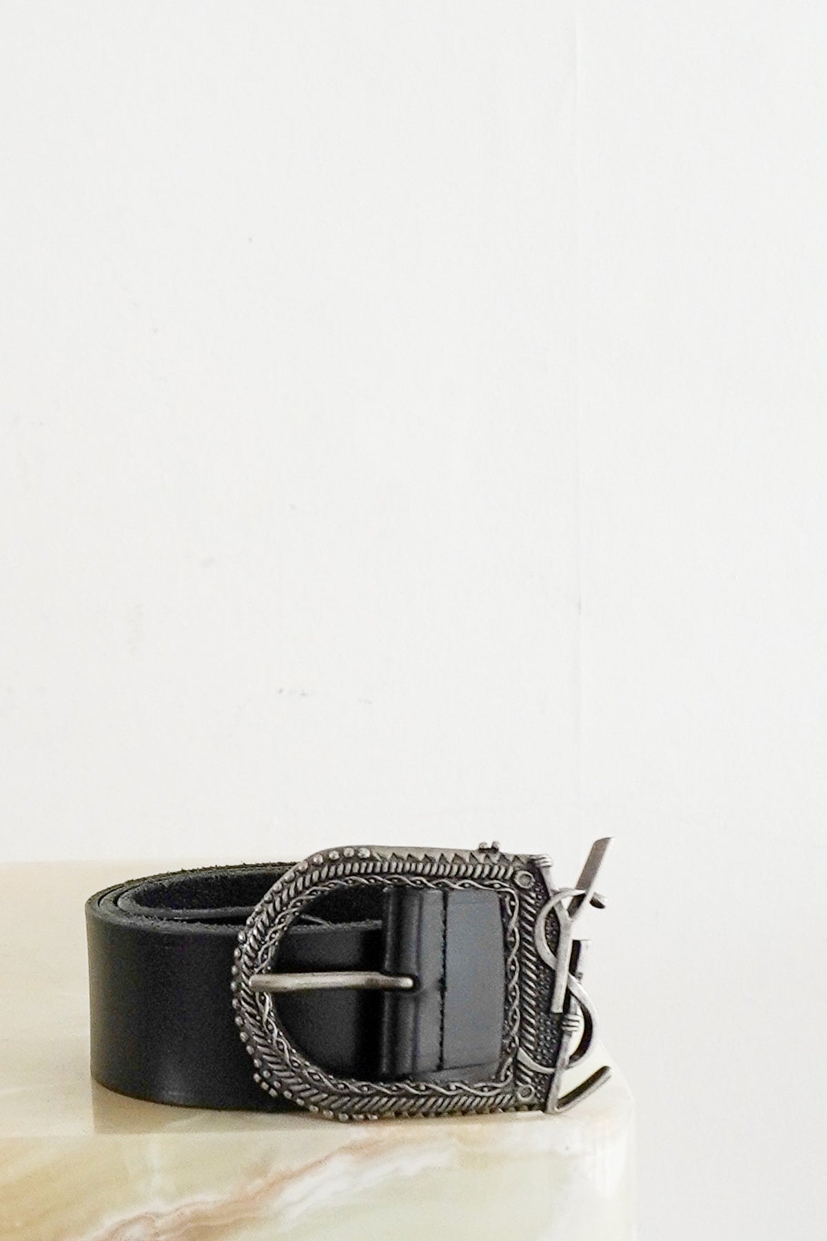 YSL Western Silver Toned Buckle Belt 65 (RRP £450) | FINAL SALE