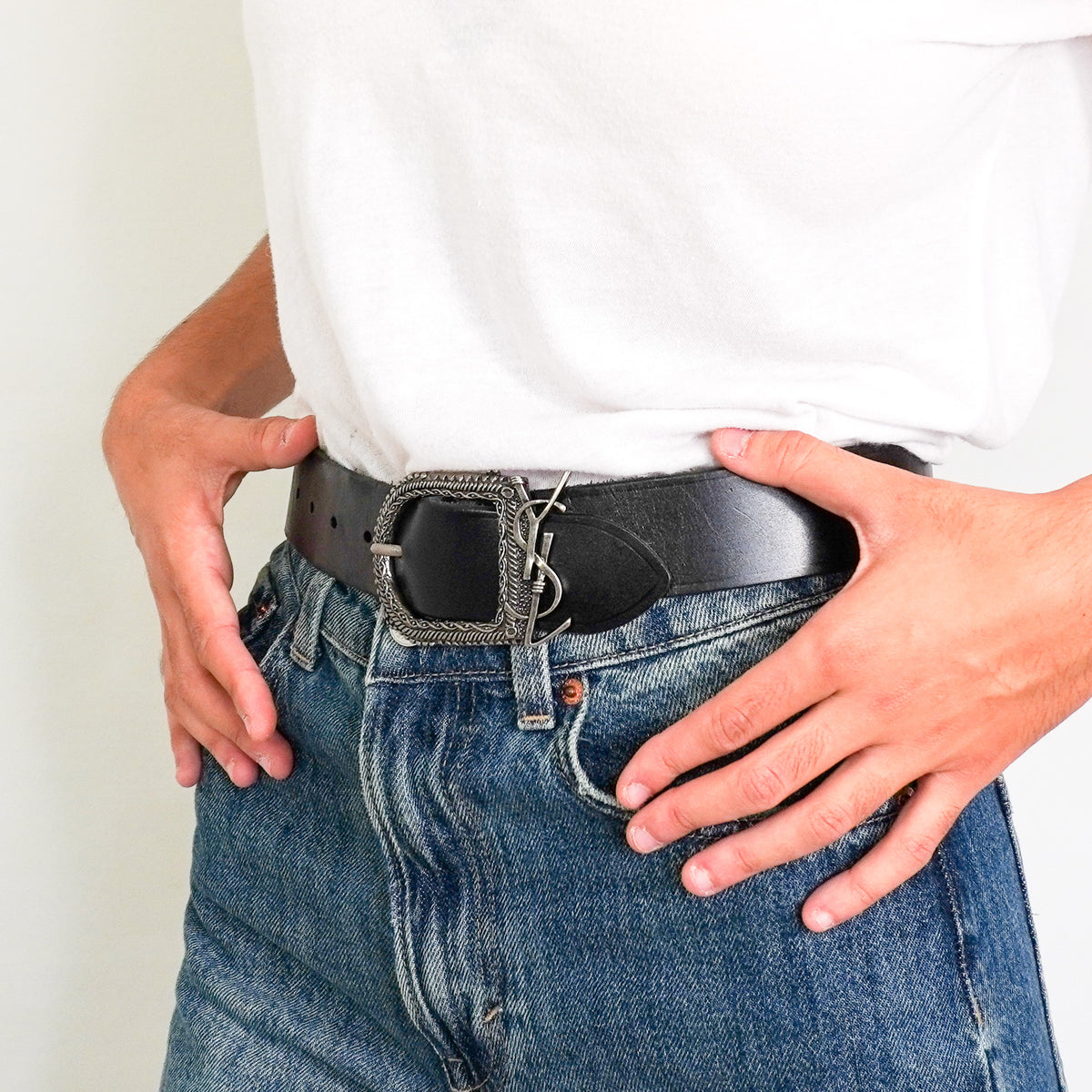 YSL Western Silver Toned Buckle Belt 65 (RRP £450) | FINAL SALE