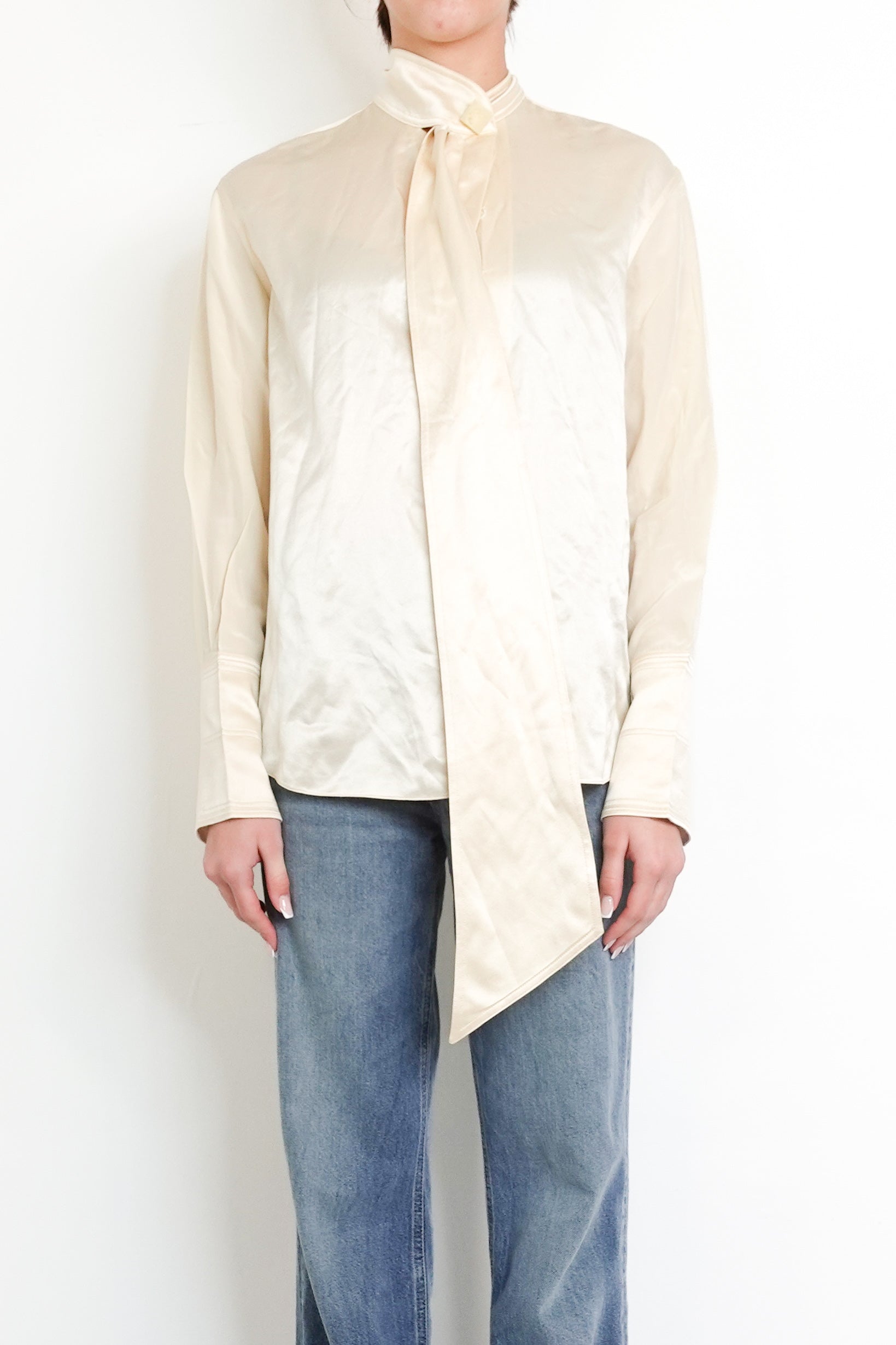 Creme silk blouse RRP £450