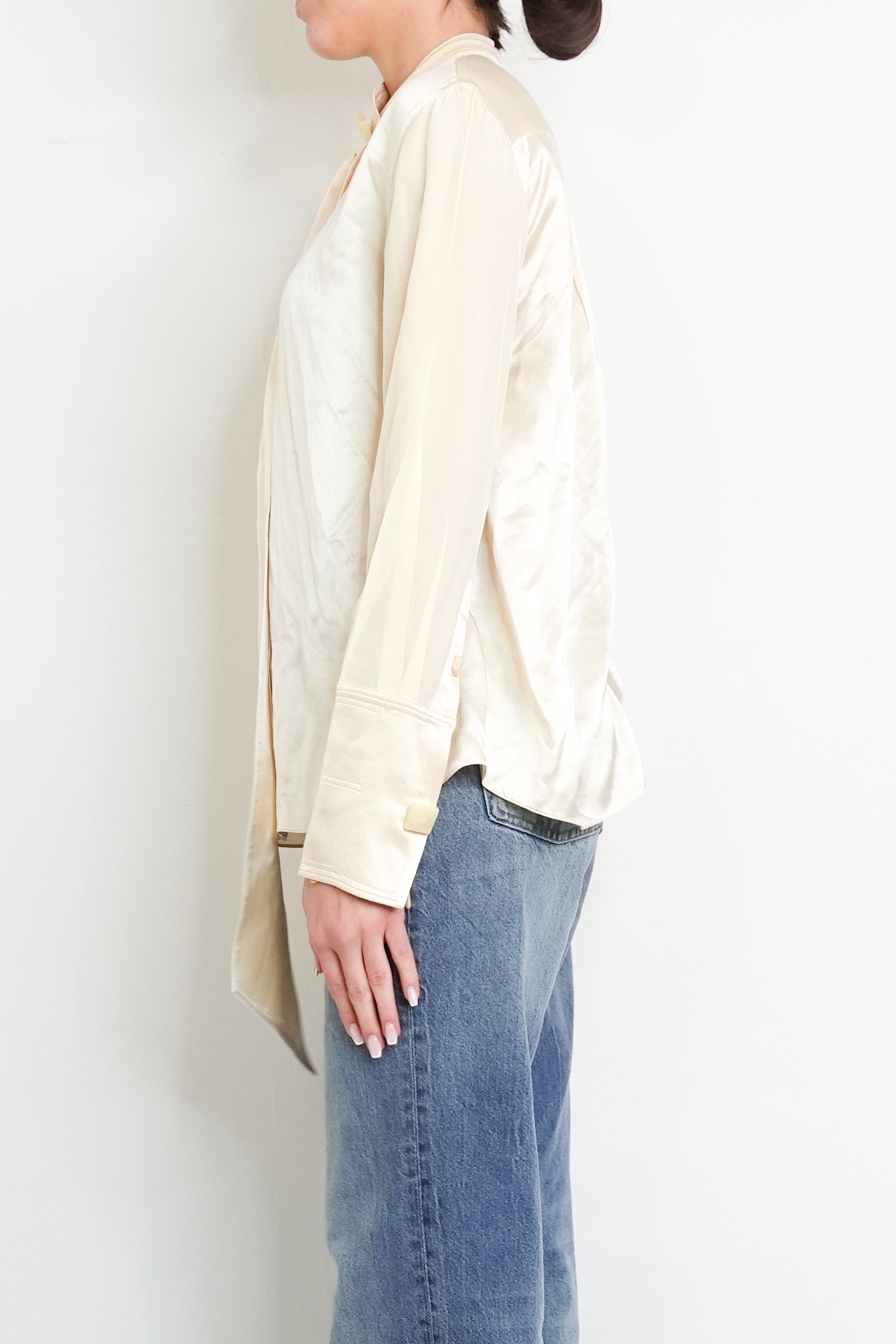 Creme silk blouse RRP £450