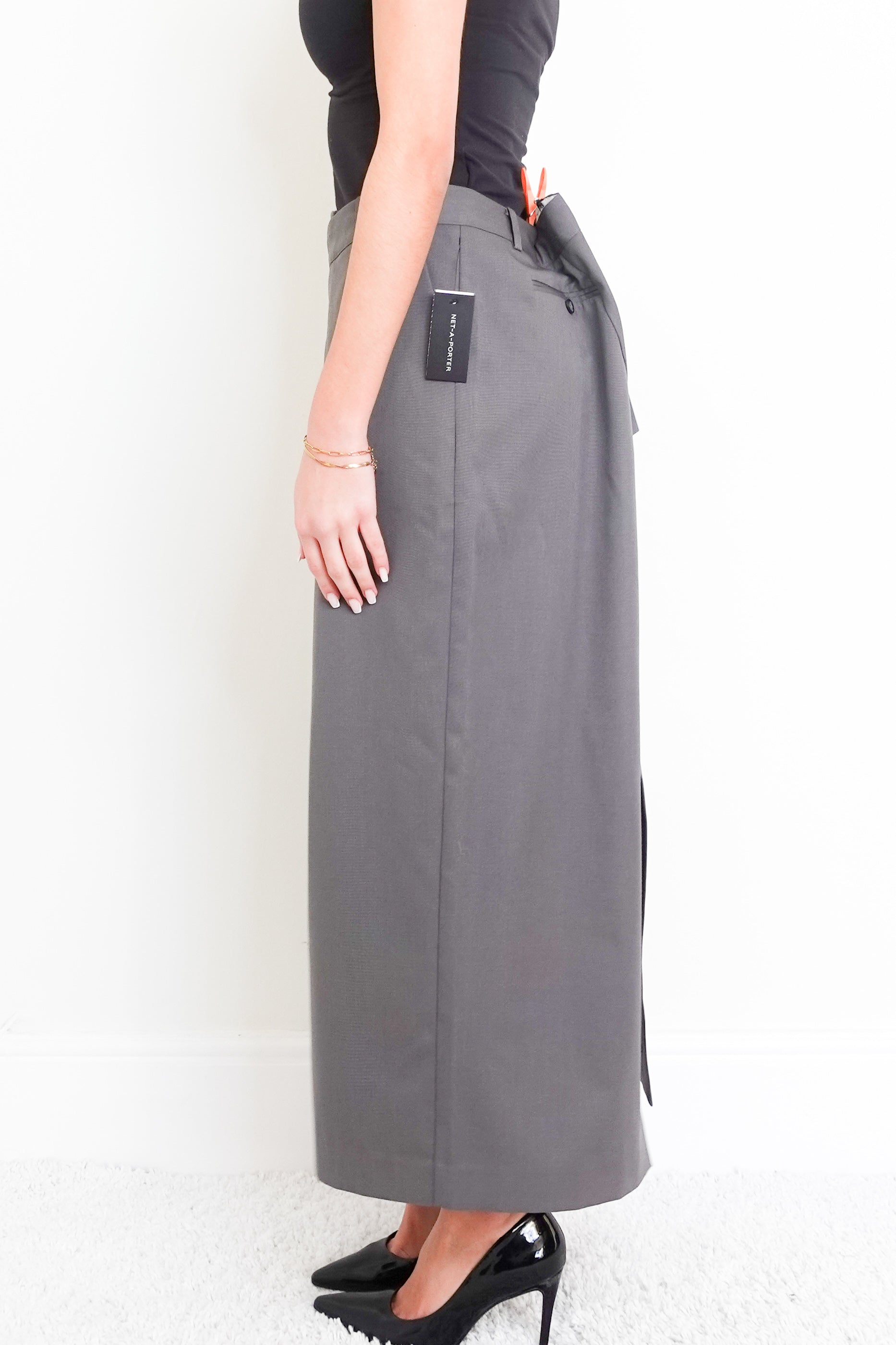 Grey midi slit skirt RRP £450