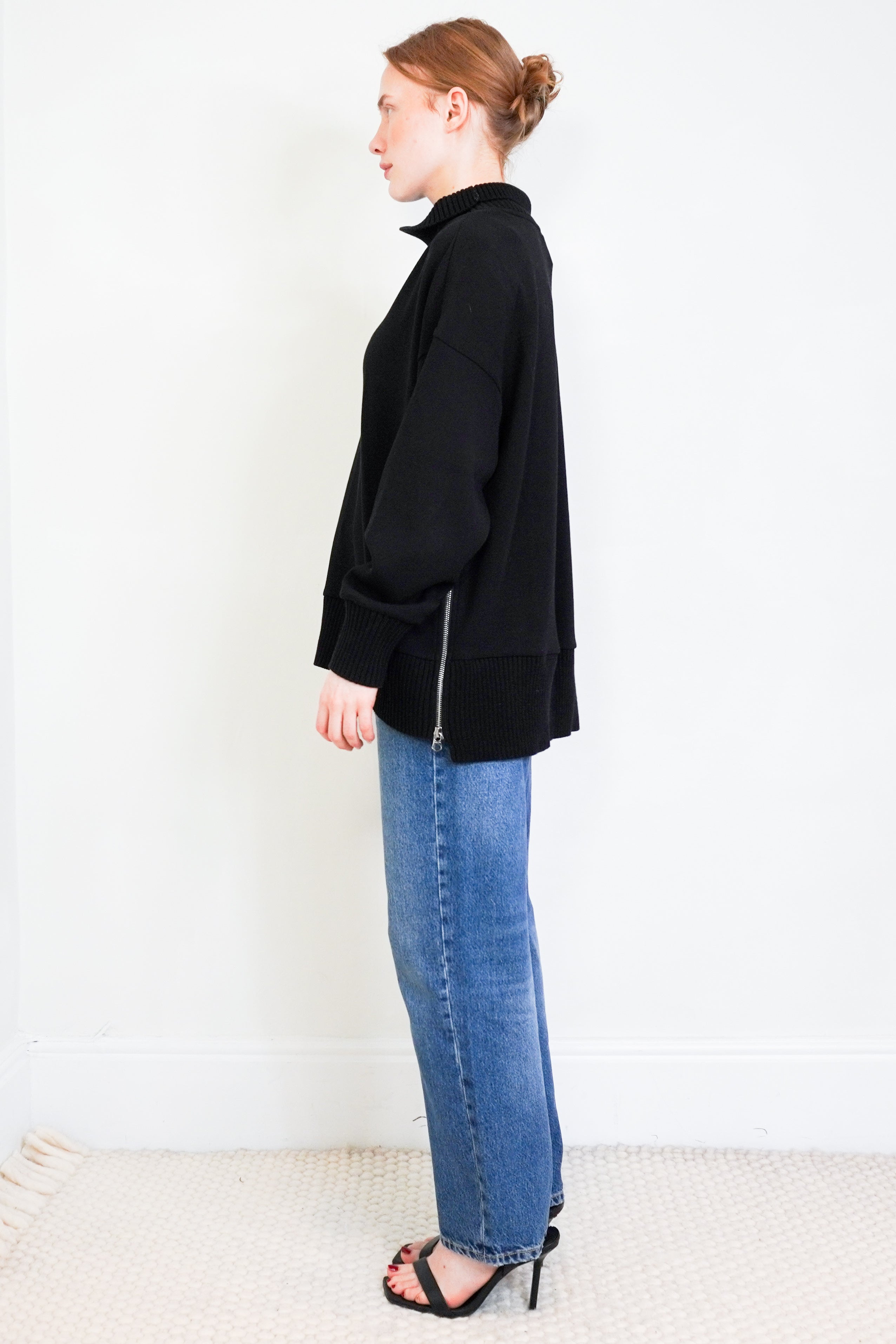 NEW Varley Black Barker High Neck Sweater RRP £134 | Authentic Preloved