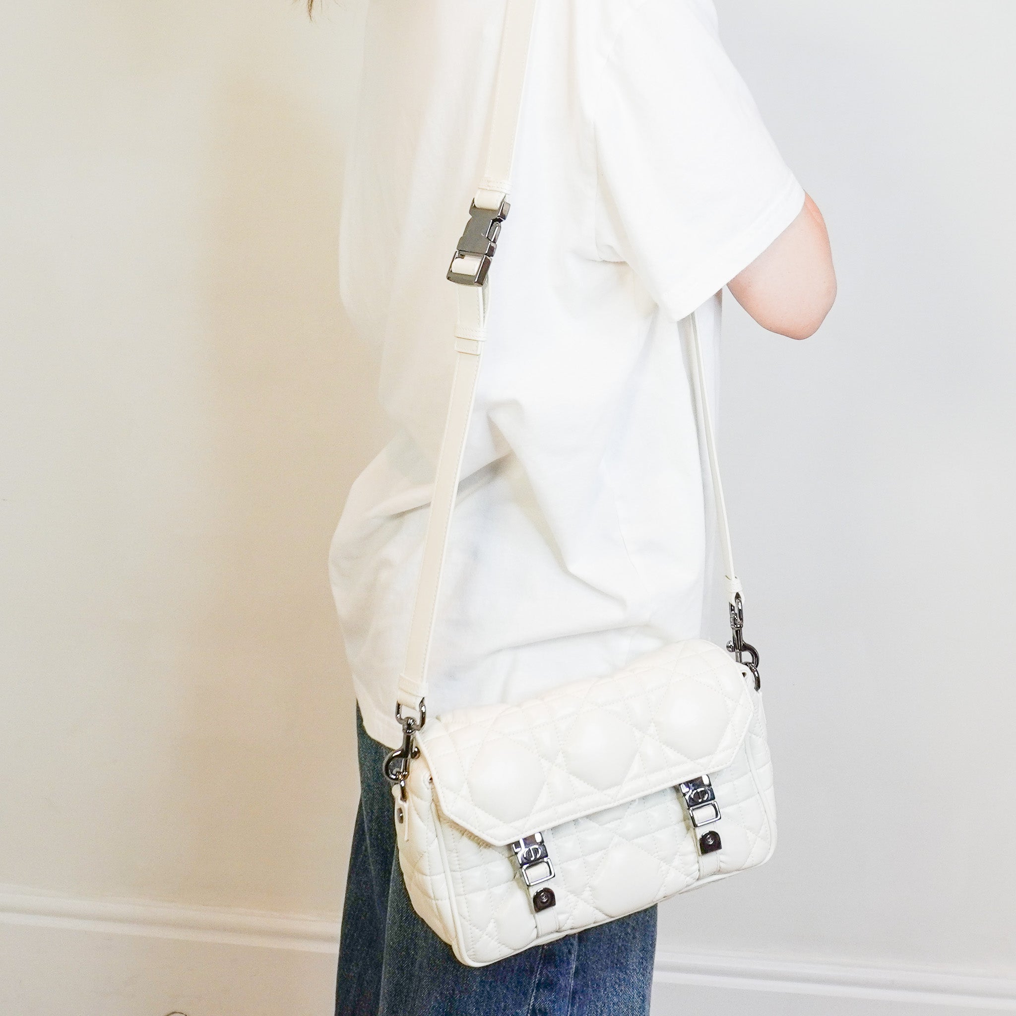 Christian Dior Small Diorcamp Messenger Bag Latte Macrocannage RRP £2500 | Authentic Preloved