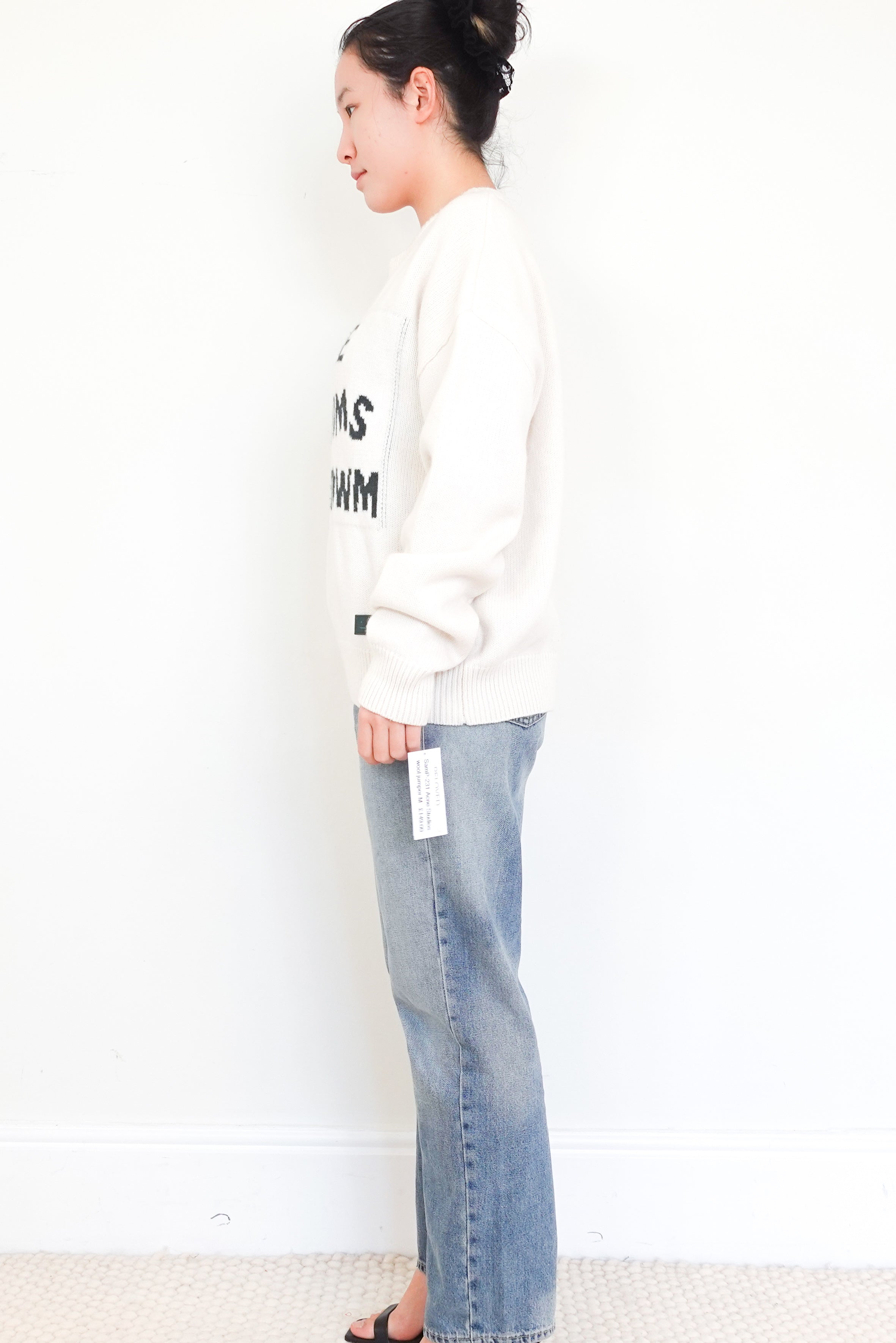 Acne Studios Cream Wool Crewneck Jumper RRP £360 | Authentic Preloved