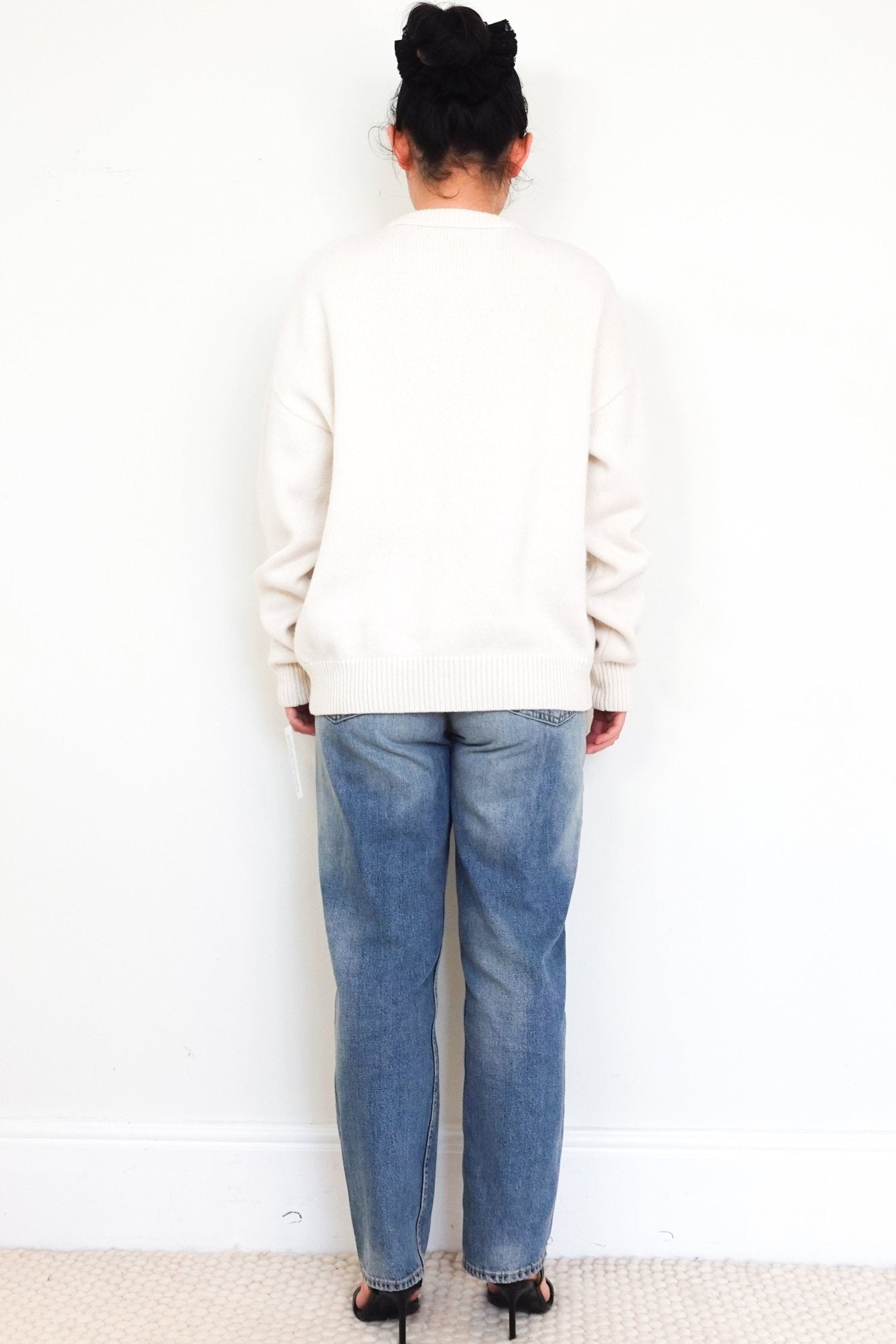 Acne Studios Cream Wool Crewneck Jumper RRP £360 | Authentic Preloved - Reloved Again