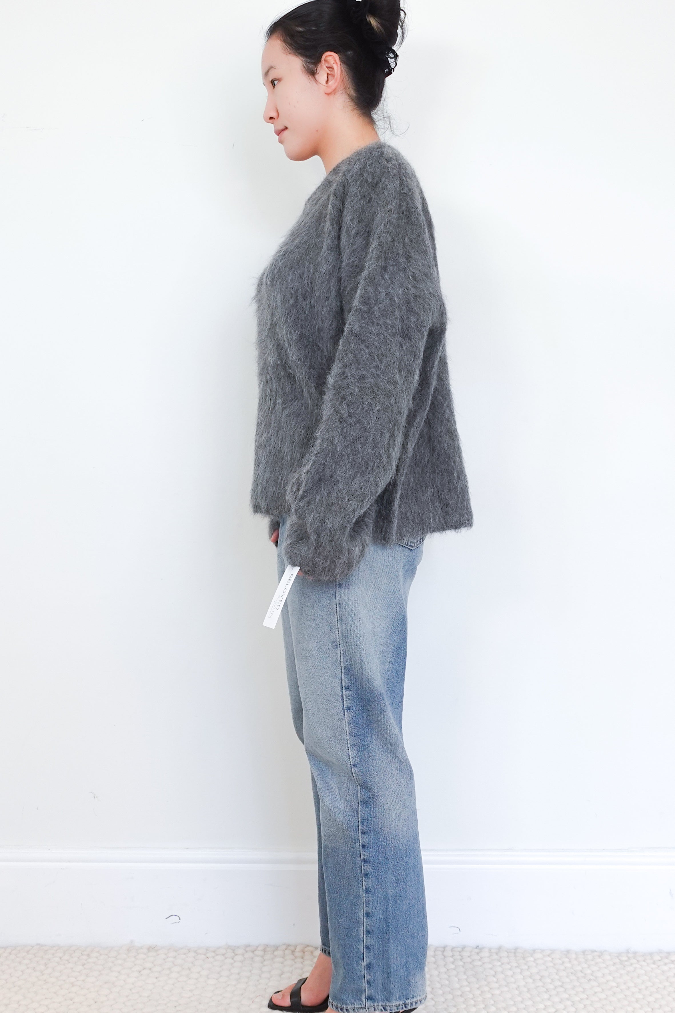 CURRENT SEASON Toteme Grey Boxy Crewneck Alpaca Jumper RRP £510 | Authentic Preloved