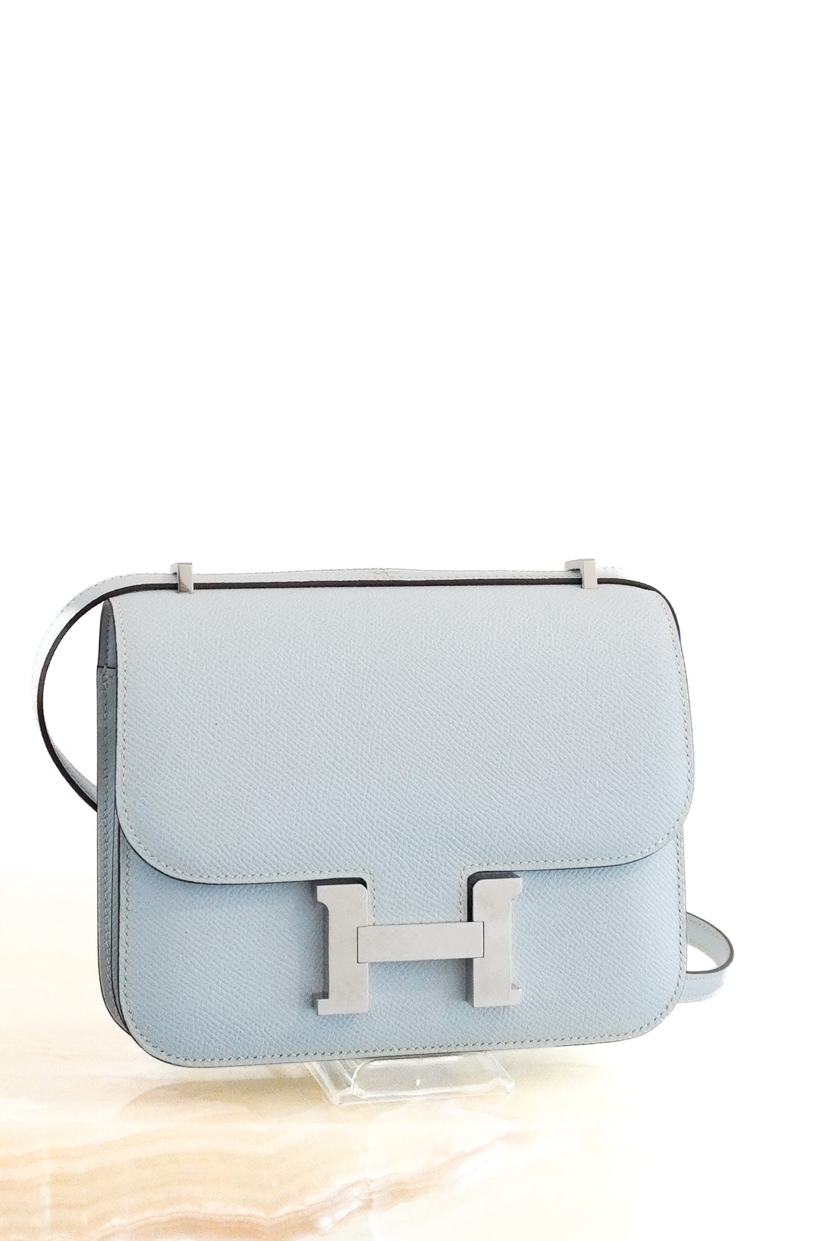 Hermès Constance 18 Bleu Brume Epsom Leather Palladium Hardware Bag – 2021 | Authentic Preloved