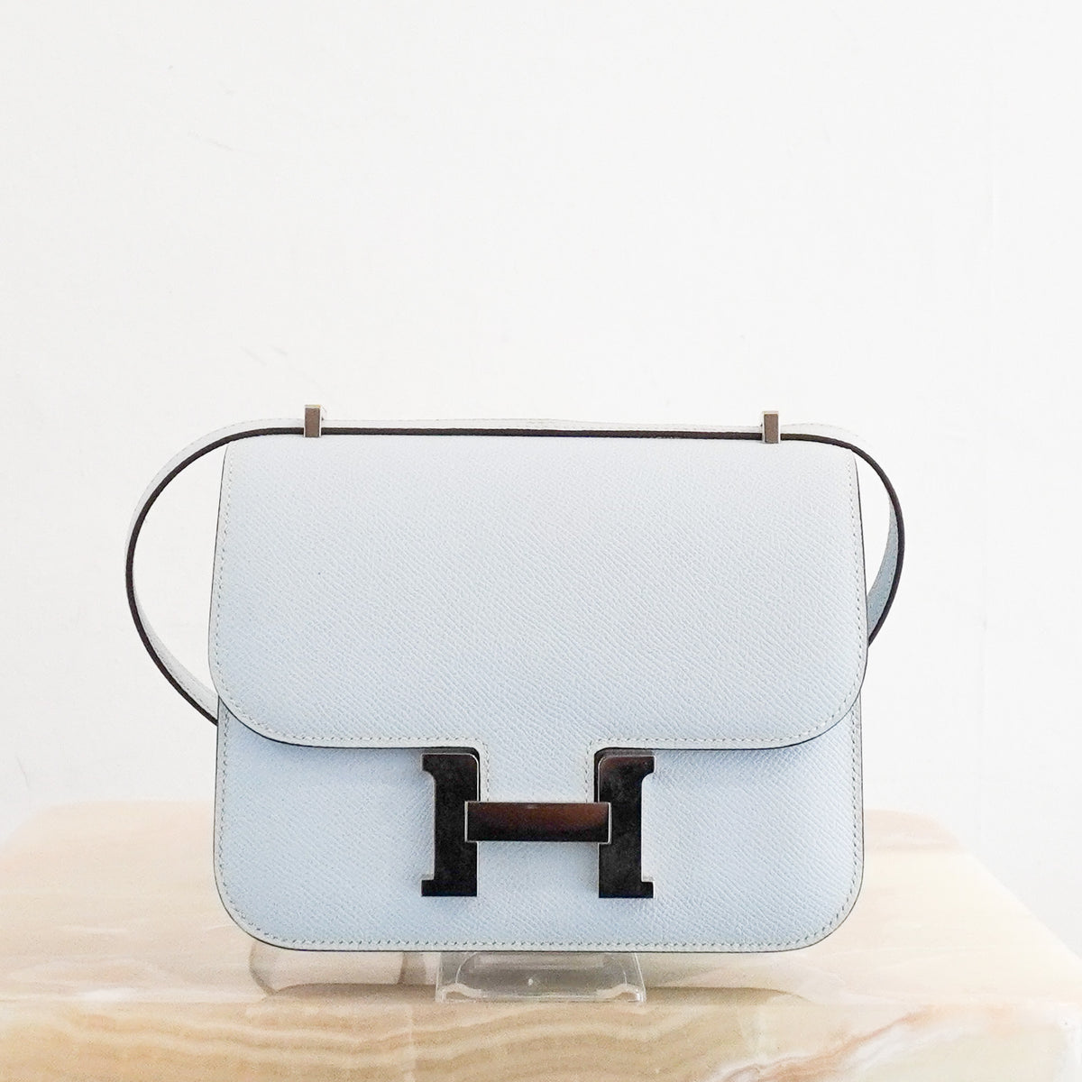 Hermès Constance 18 Bleu Brume Epsom Leather Palladium Hardware Bag – 2021 | Authentic Preloved
