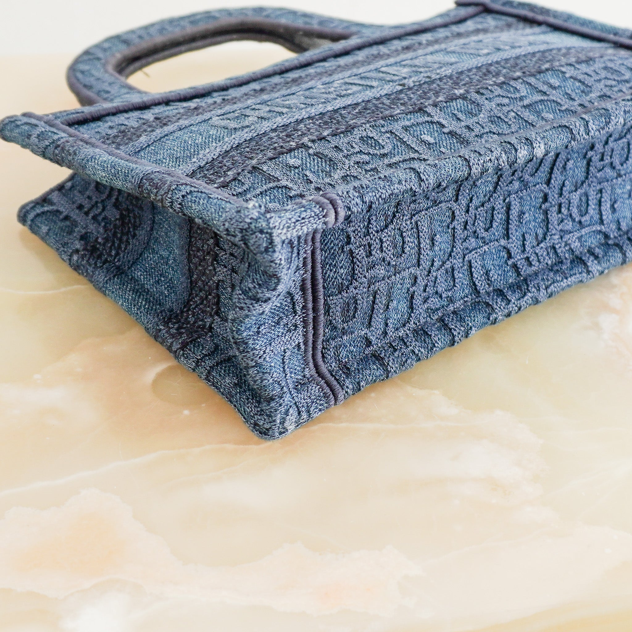 Dior Oblique Embroidered Denim Mini Book Bag (RRP £2000) | Authentic Preloved