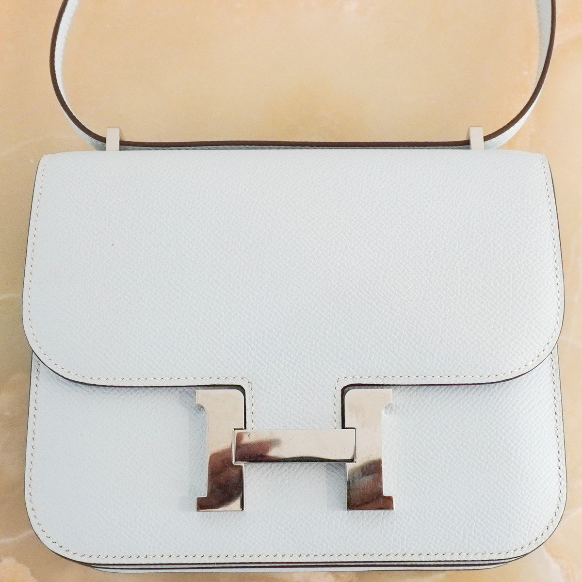 Hermès Constance 18 Bleu Brume Epsom Leather Palladium Hardware Bag – 2021 | Authentic Preloved