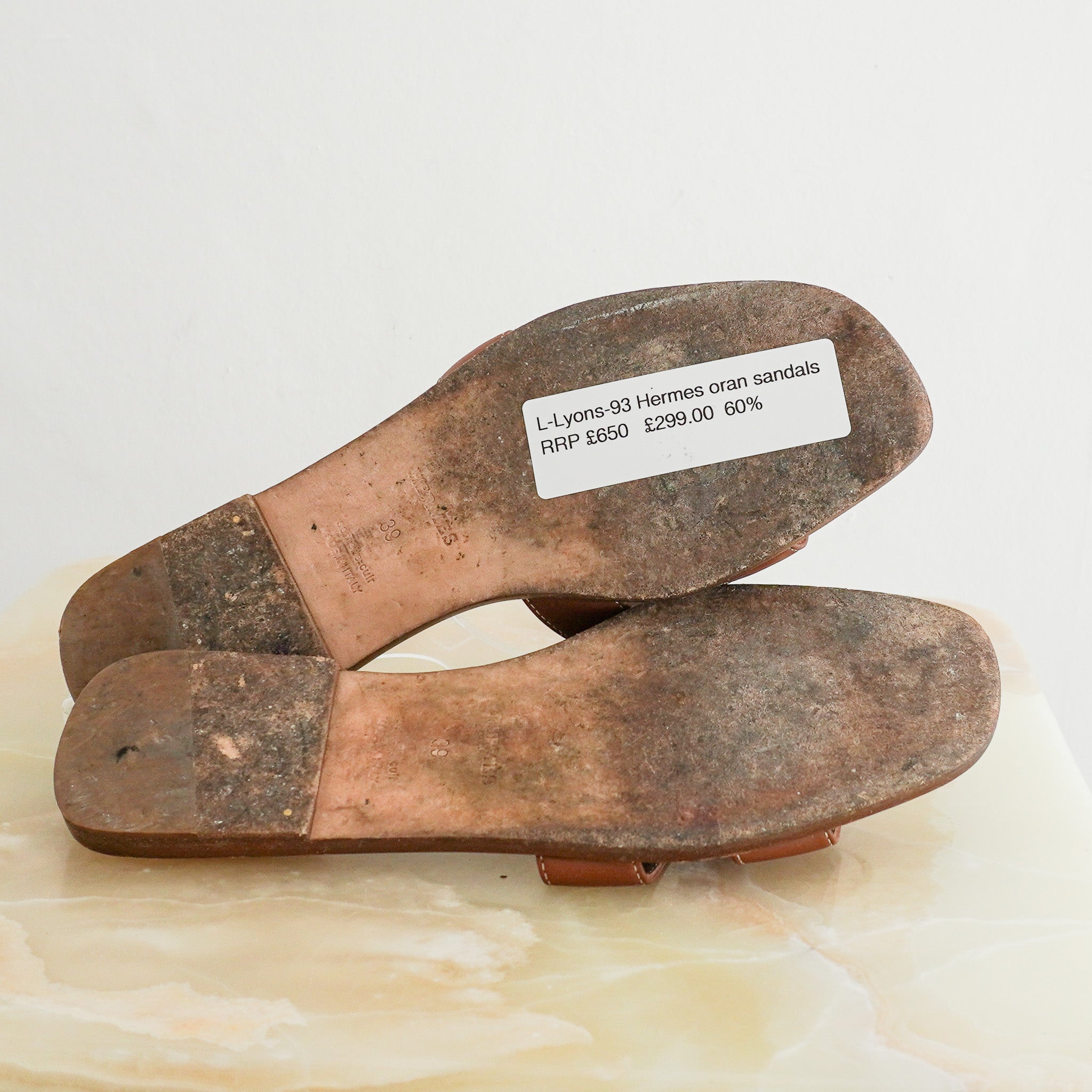 Hermès Oran Leather Sandals (RRP £650) | Authentic Preloved