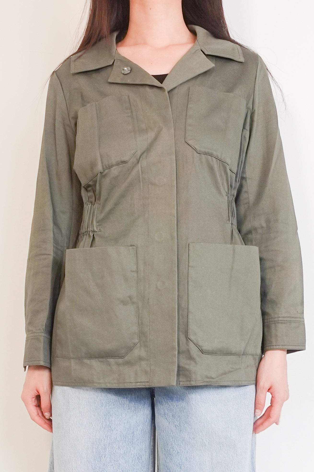 Khaki cotton cargo jacket