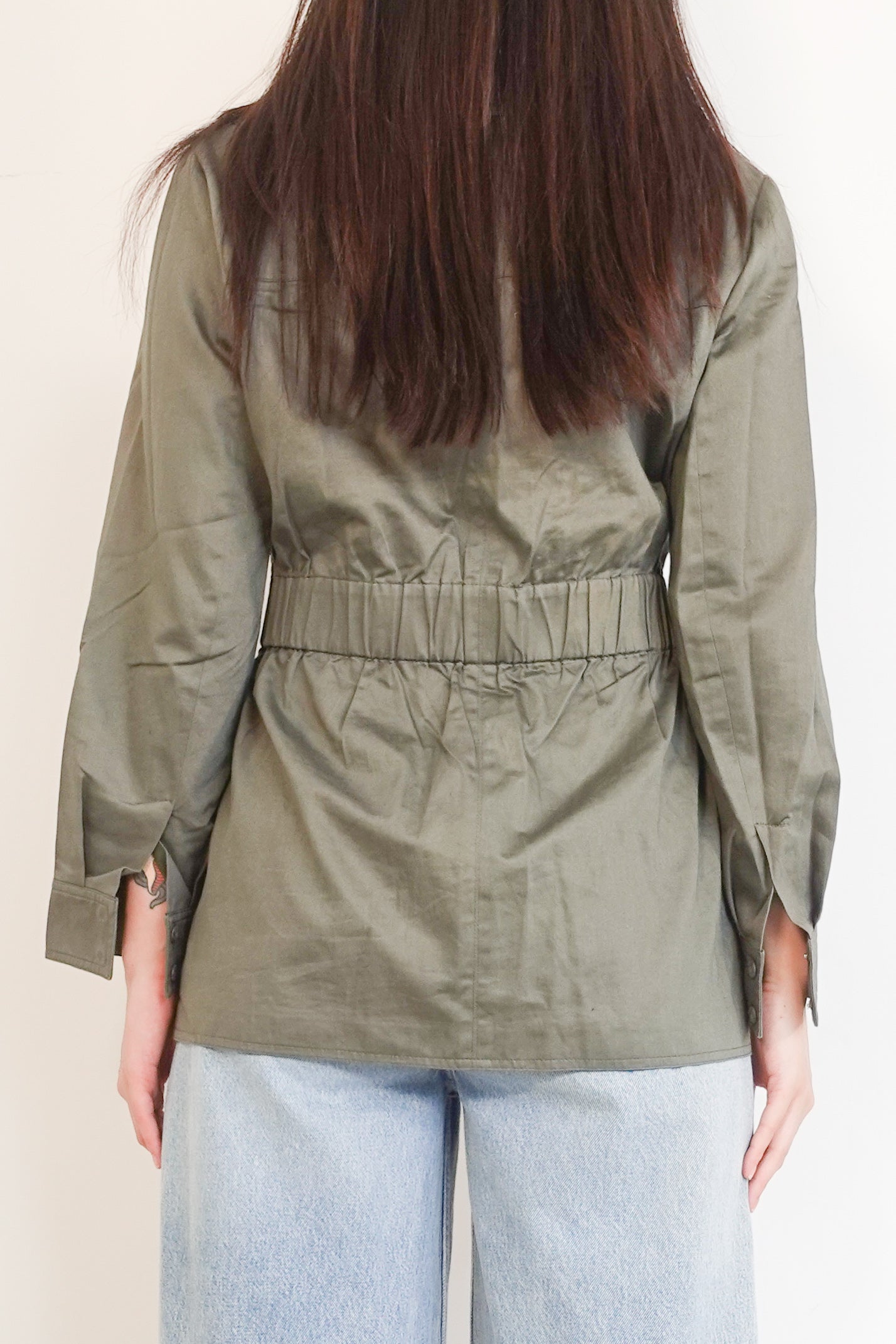 Khaki cotton cargo jacket