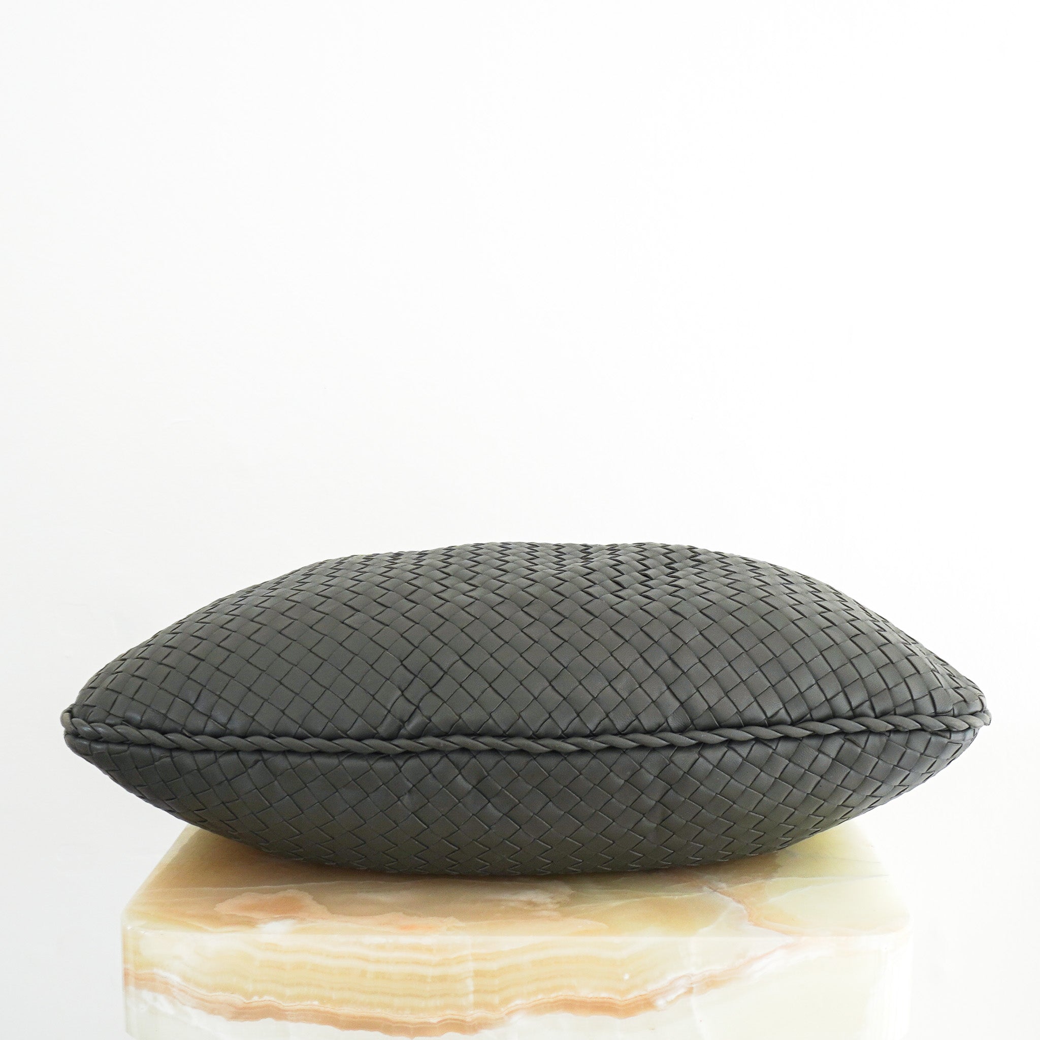 Bottega Veneta Medium Hobo Intrecciato Shoulder Bag in Dark Grey RRP £4080 | Authentic Preloved