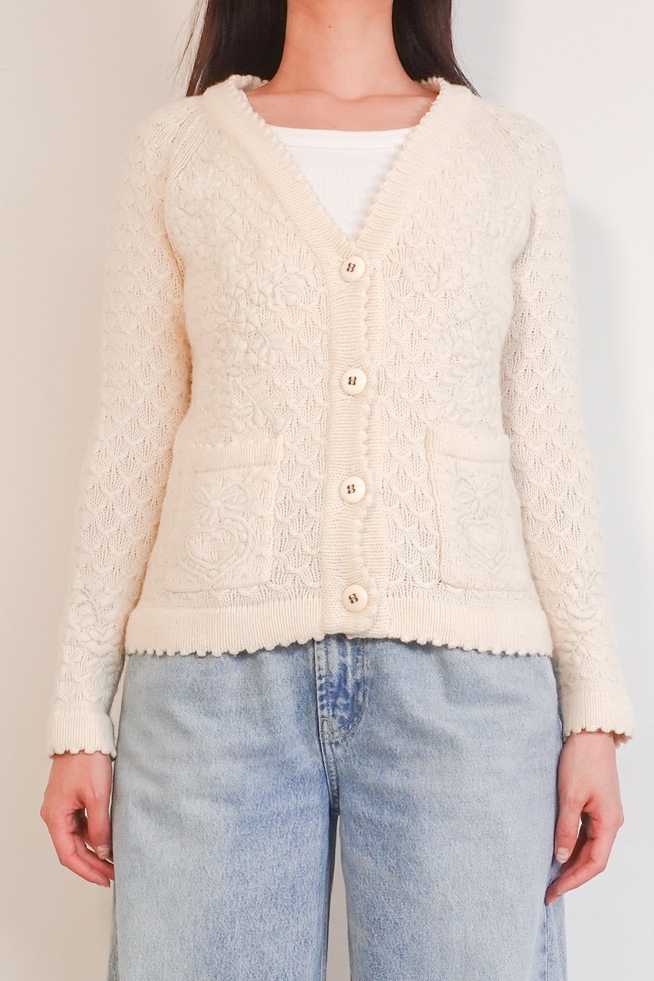 Knitted wool and cashmere cardigan