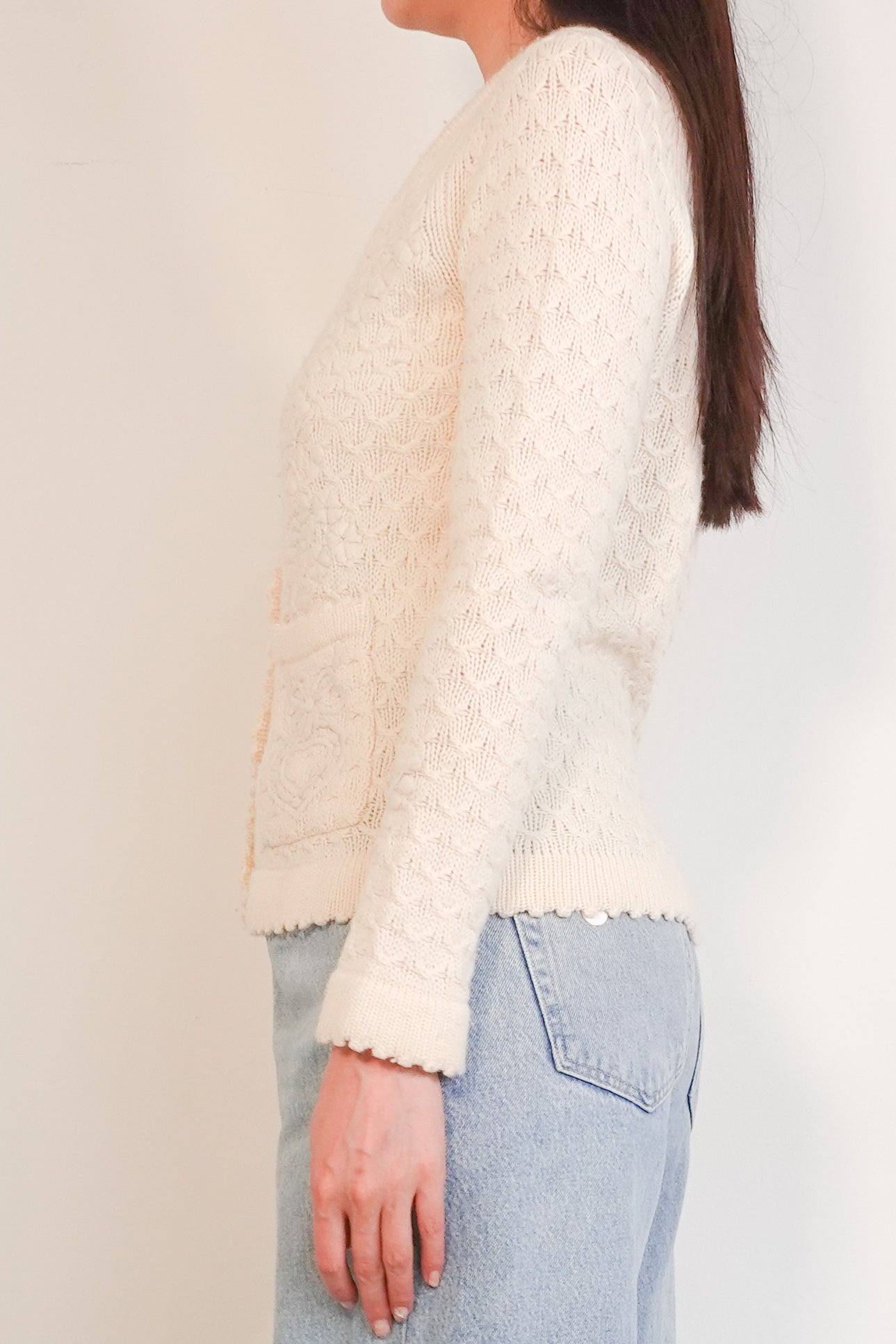 Knitted wool and cashmere cardigan