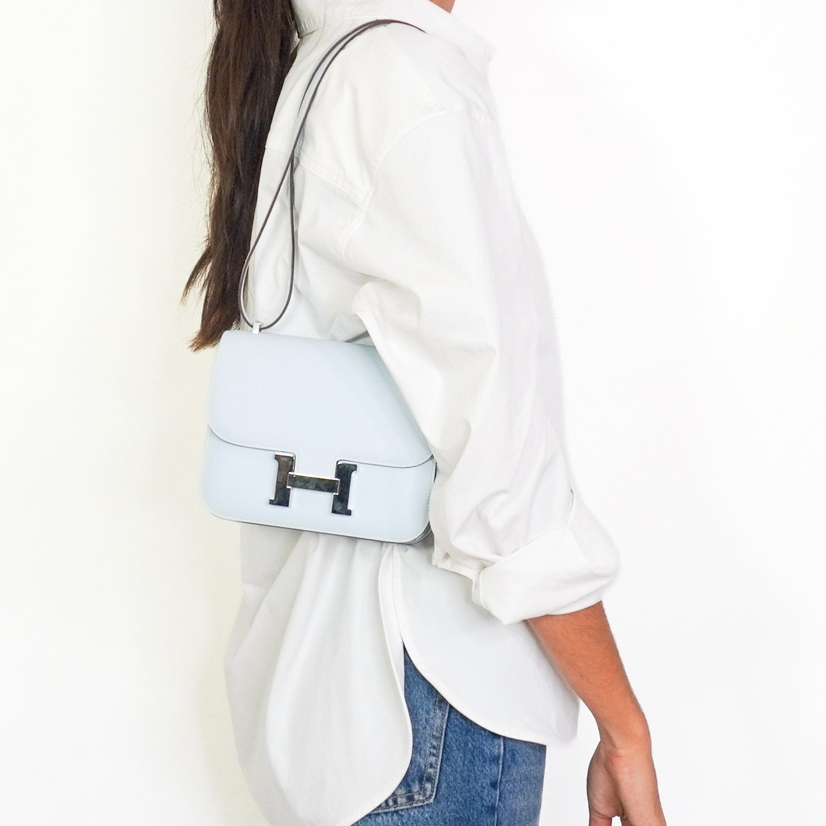Hermès Constance 18 Bleu Brume Epsom Leather Palladium Hardware Bag – 2021 | Authentic Preloved