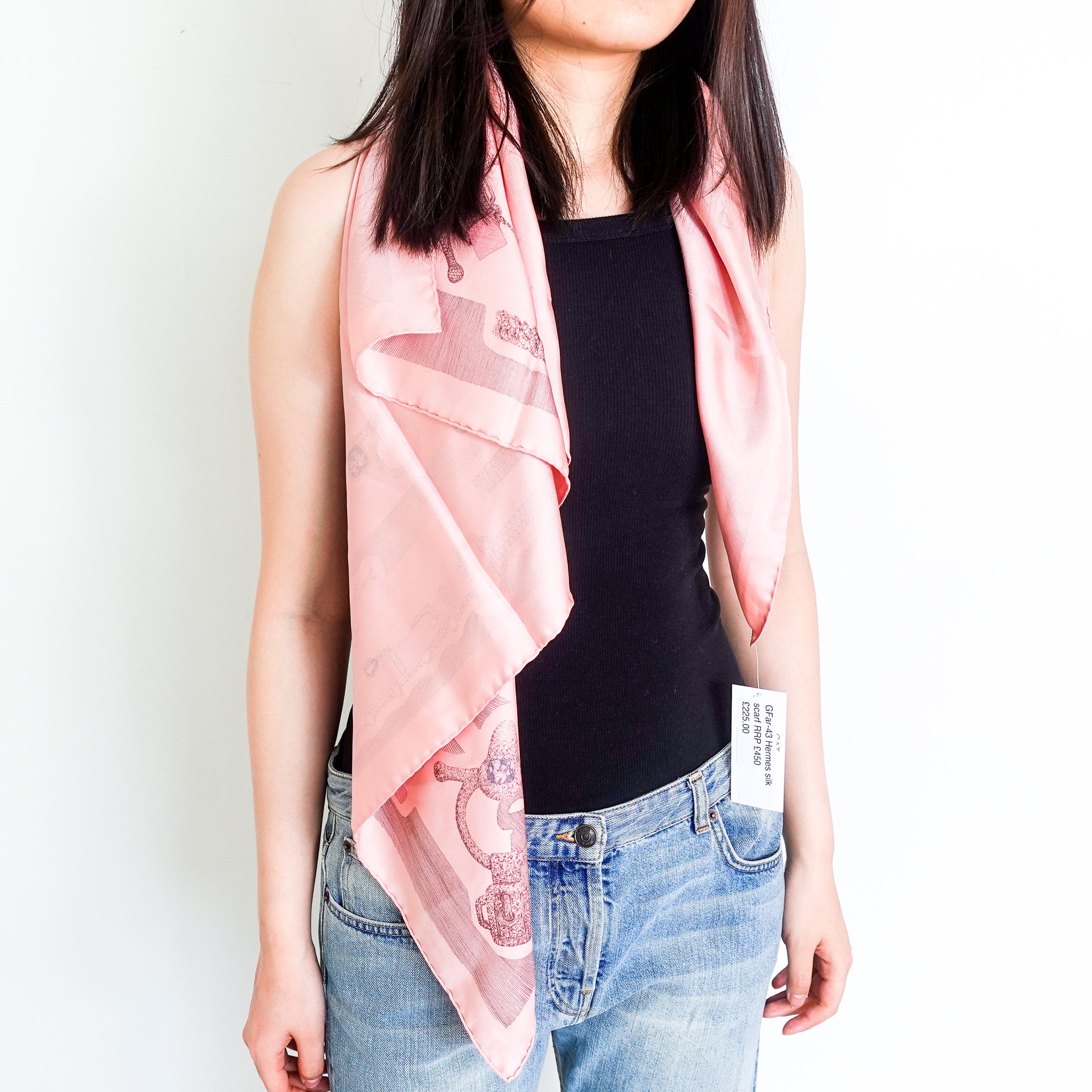 Pink silk scarf RRP £450 - Reloved Again