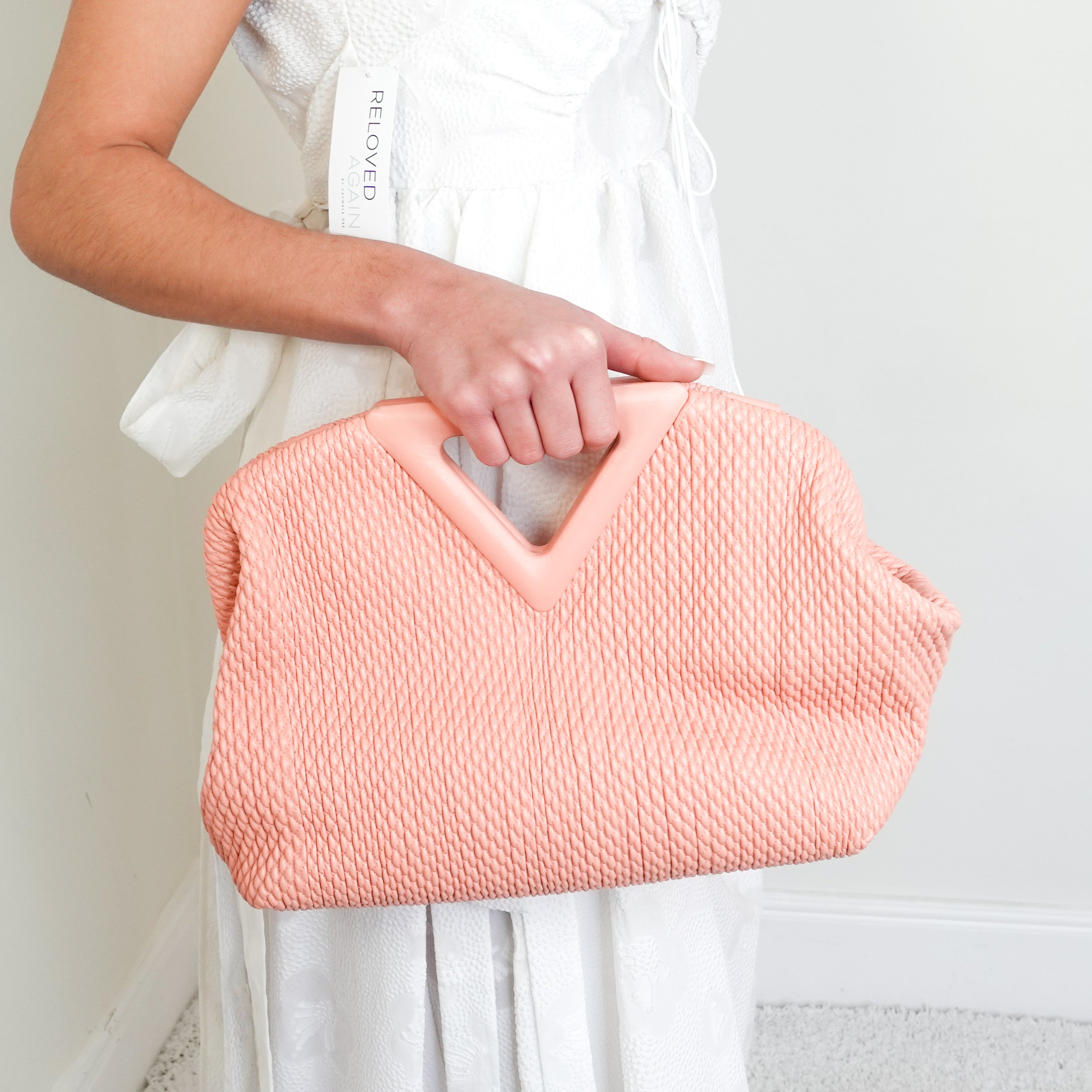 Peachy Quilted Leather Medium Point Shoulder Bag RRP £1.4K