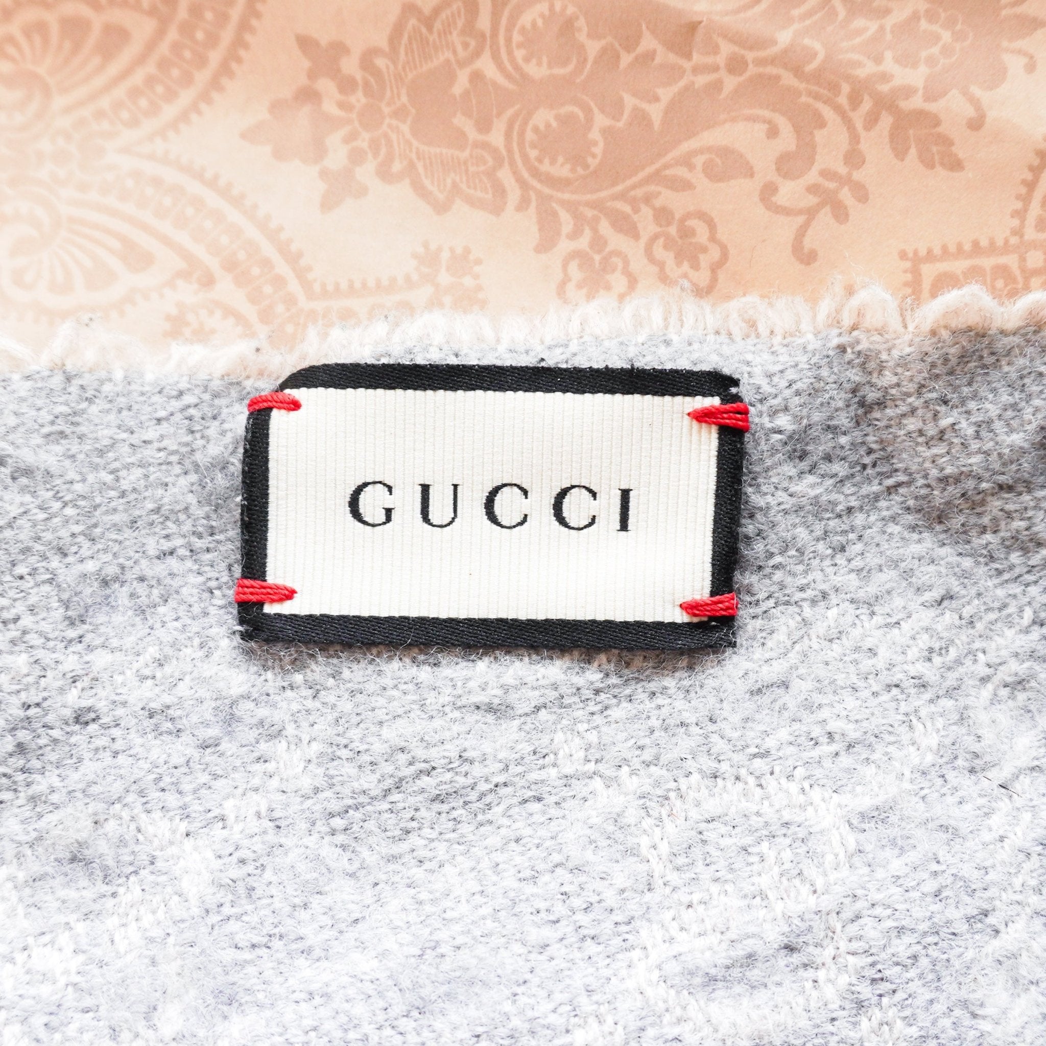 Gucci GG Studded Monogram Shawl in Grey RRP £380 | Authentic Preloved FINAL SALE - Reloved Again