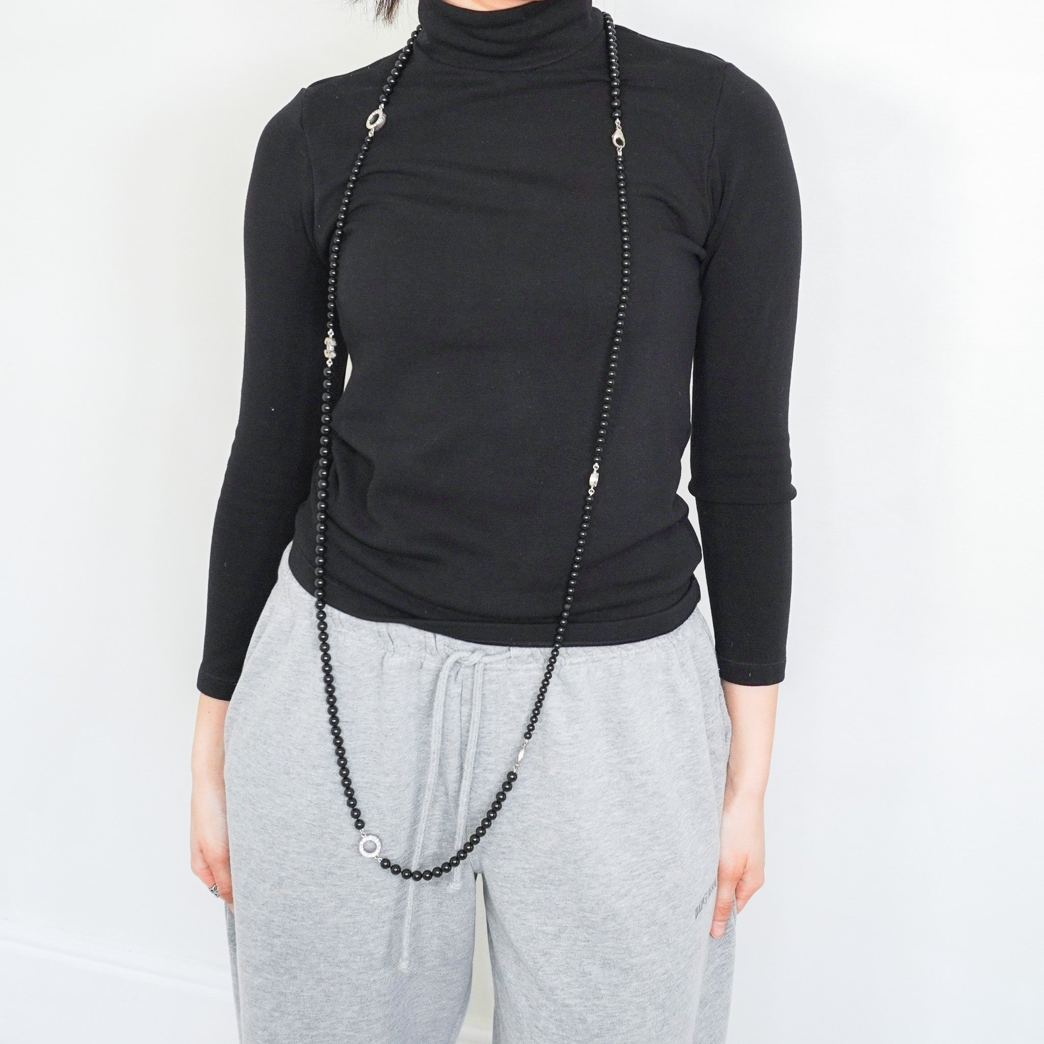 Chanel Long Black Necklace with Applique RRP £1300 | Authentic Preloved FINAL SALE