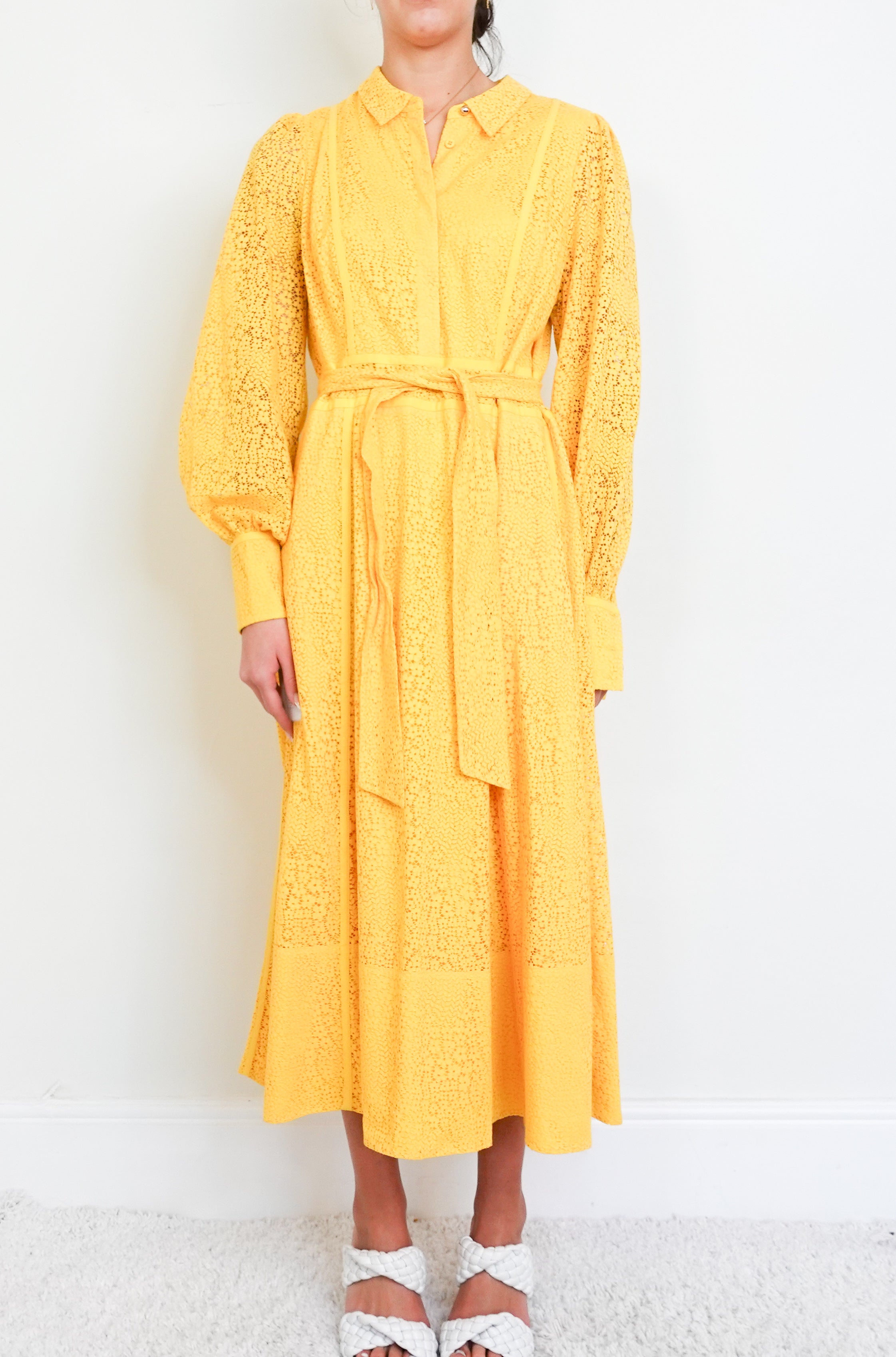 NEW Fit and flare yellow dress RRP £275