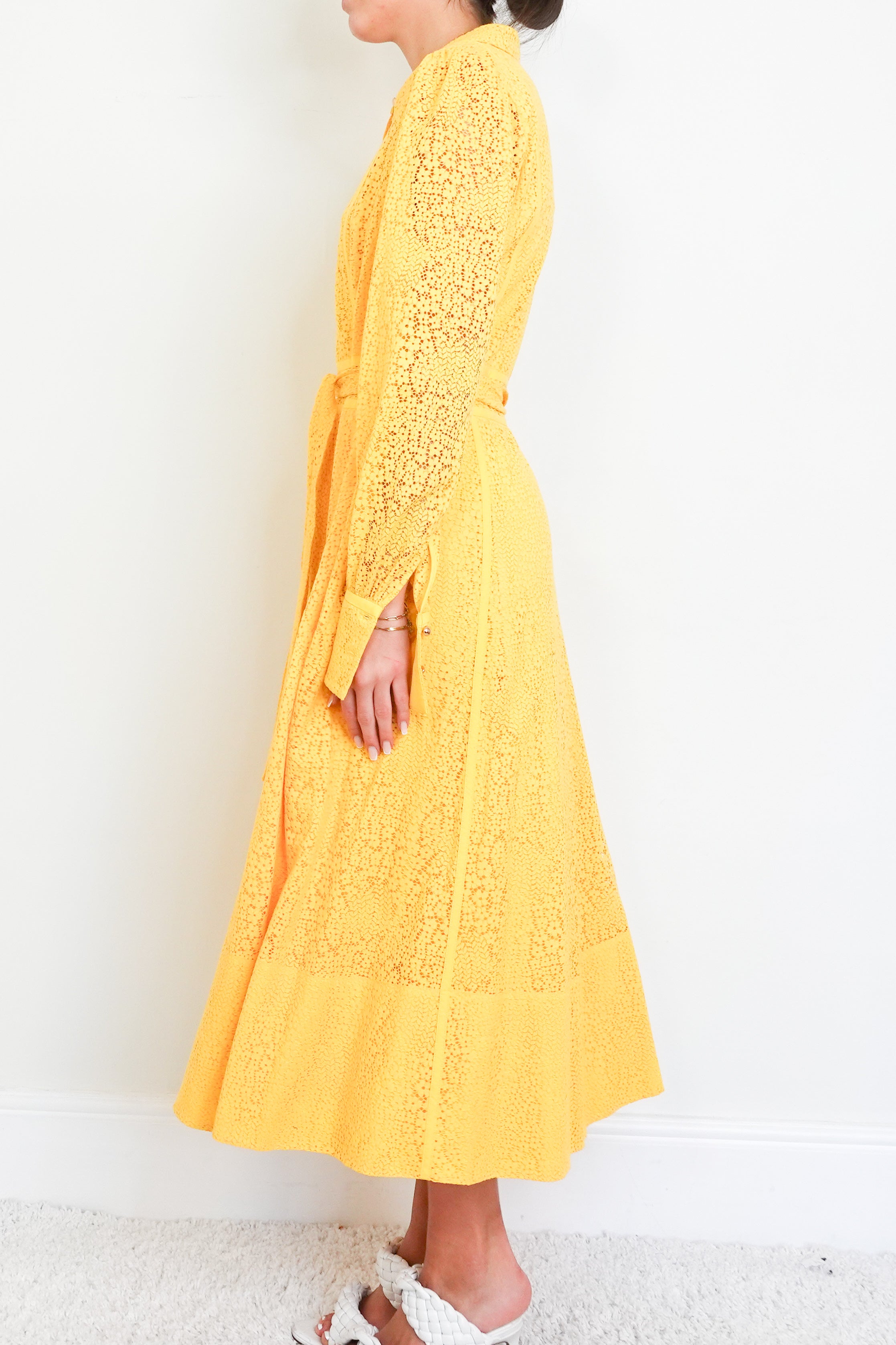 NEW Fit and flare yellow dress RRP £275