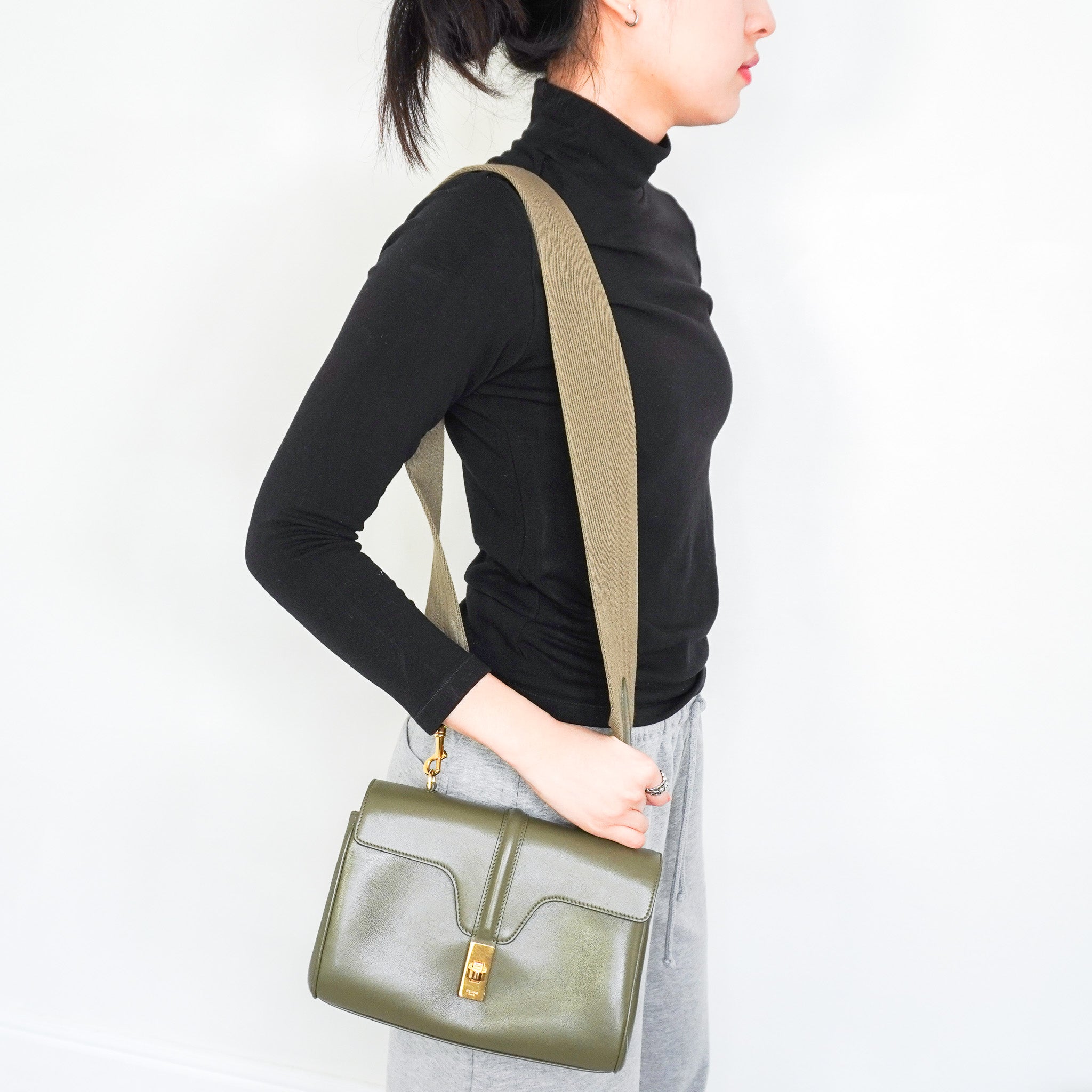 Celine Teen 16 Soft Calfskin Bag in Green RRP £1850 | Authentic Preloved