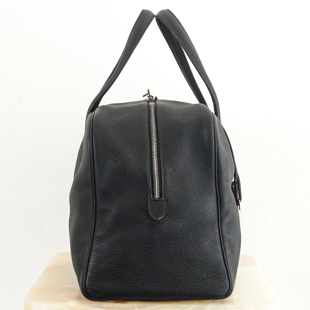 Hermes Victoria Handbag 43: Black Leather Palladium Hardware (RRP £3500) | Authentic Preloved