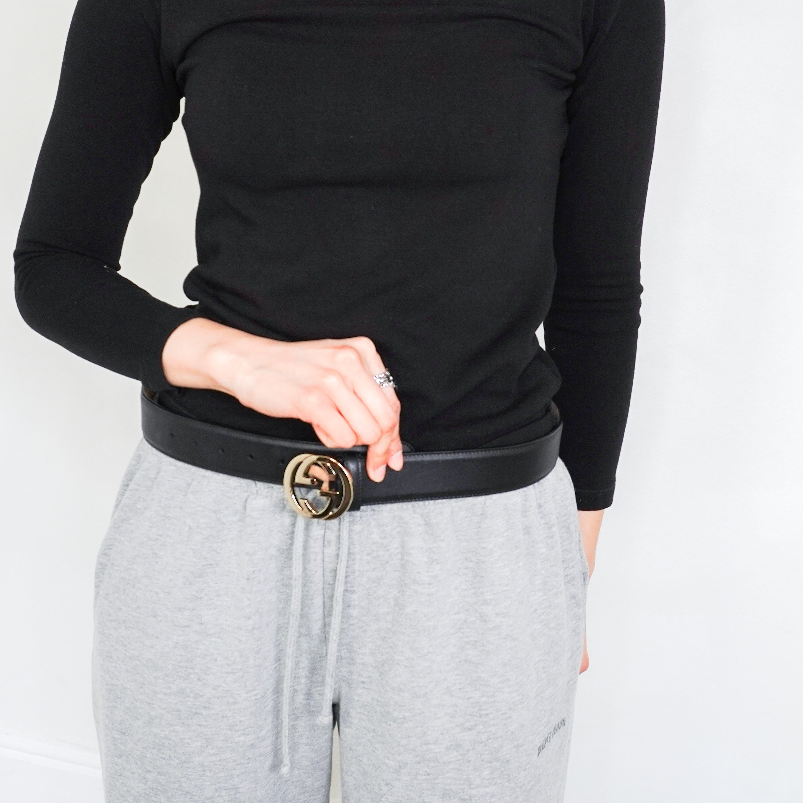 Gucci Small GG Monogram Black Belt RRP £445 | Authentic Preloved FINAL SALE