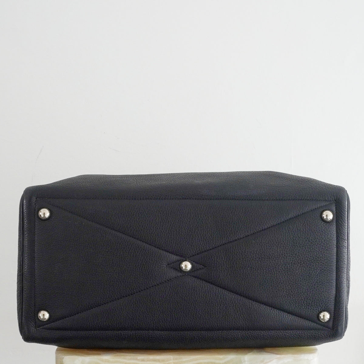 Hermes Victoria Handbag 43: Black Leather Palladium Hardware (RRP £3500) | Authentic Preloved