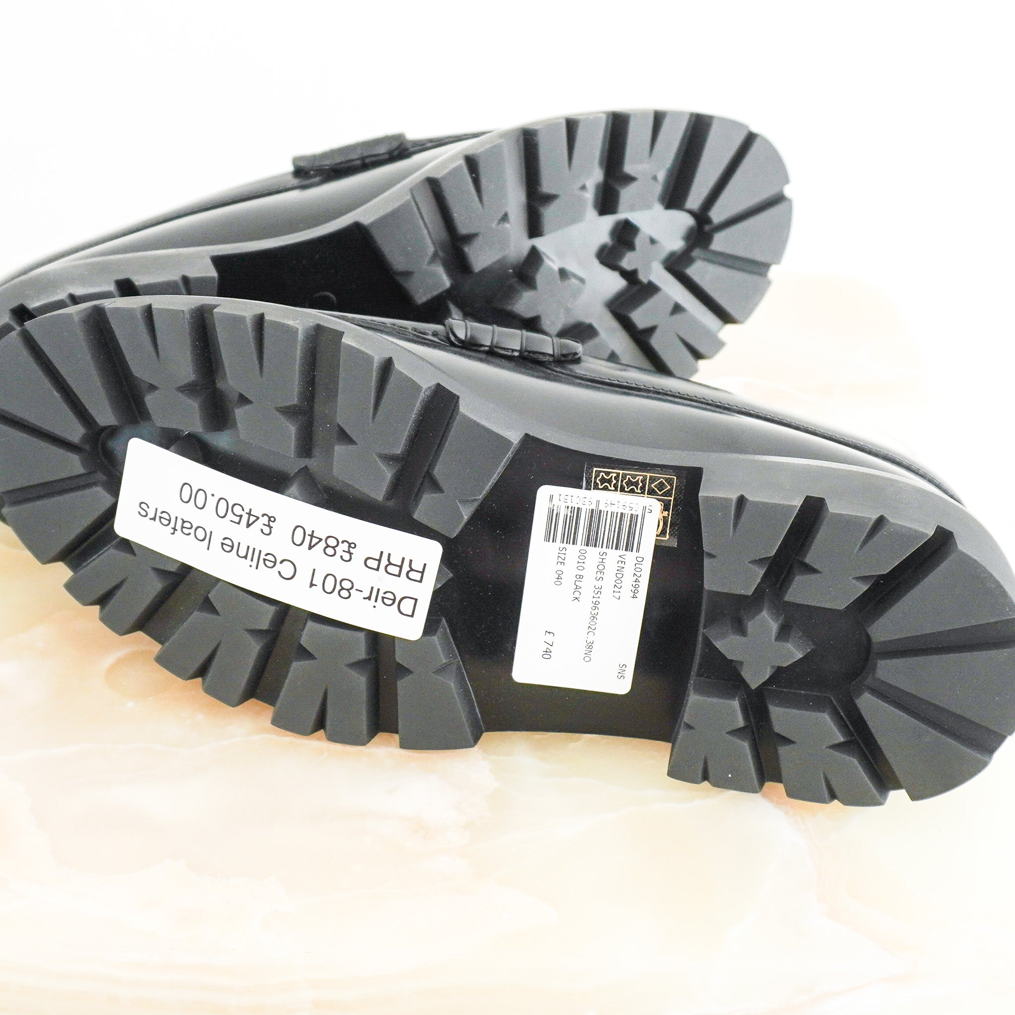 NEW CELINE Margaret Triomphe Chunky Loafers in Black RRP £850 | AUthentic Preloved