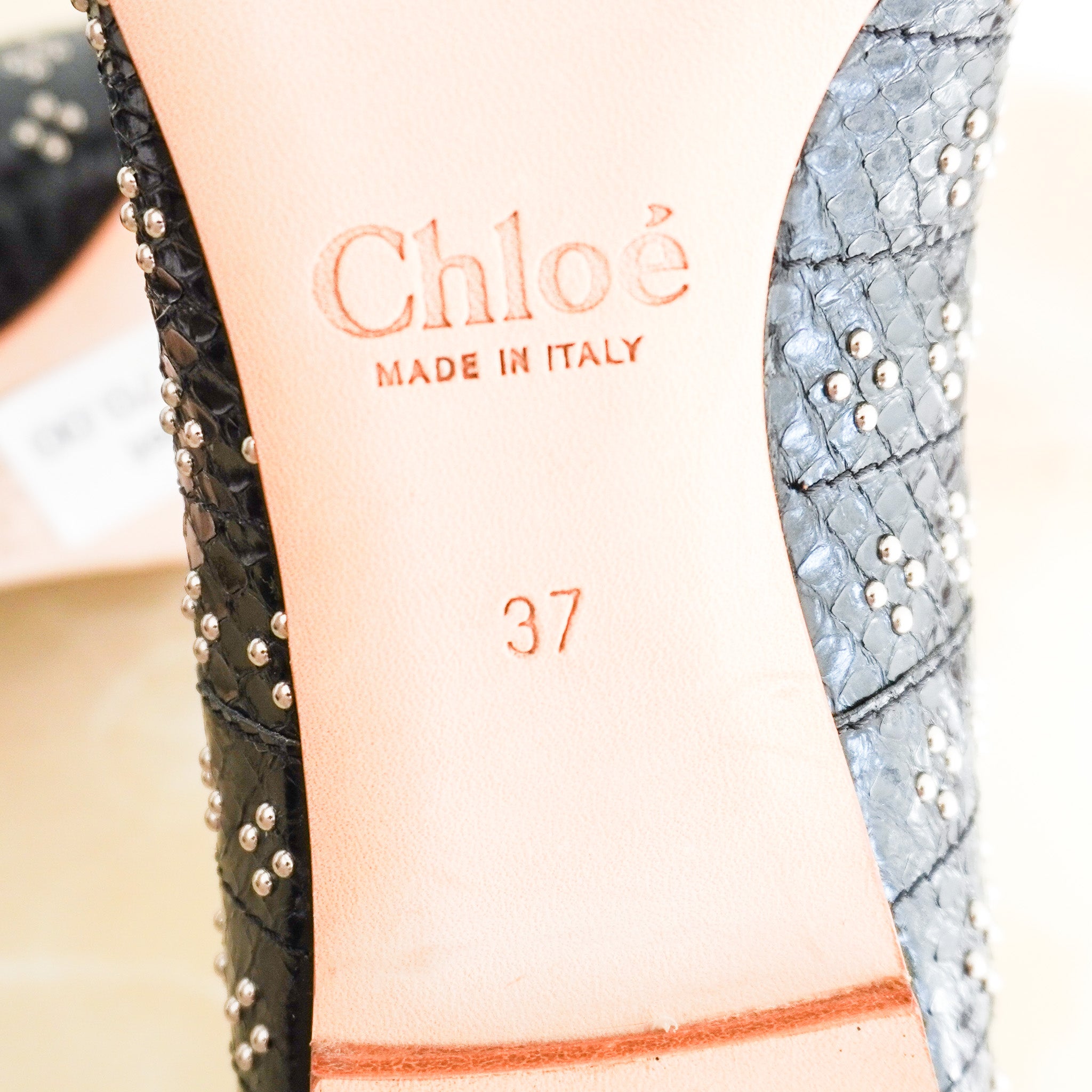 Chloe Studded Flats in Black RRP £350 | Authentic Preloved