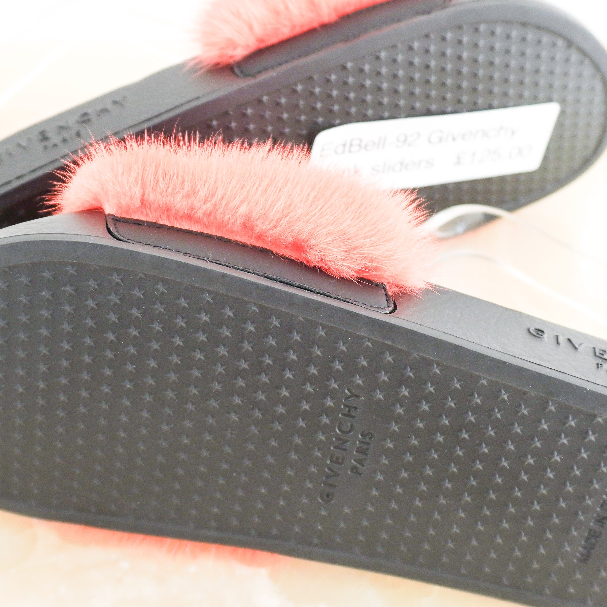 NEW Givenchy Mink Fur Slides in Coral | Authentic Preloved