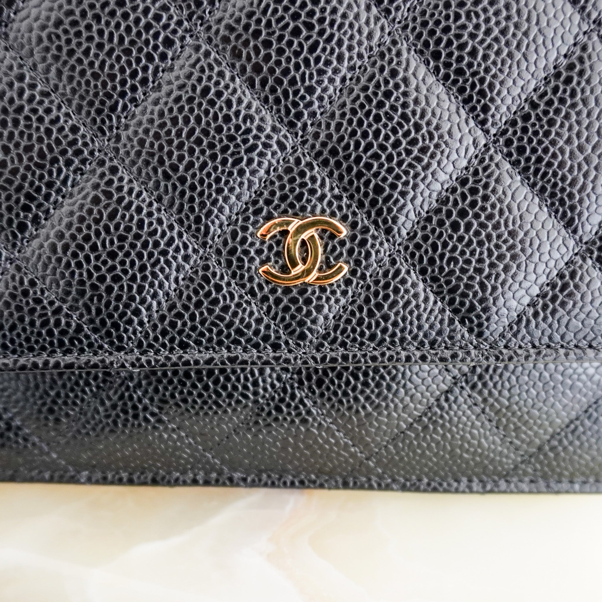 Chanel Wallet on Chain Black Caviar Leather & Gold Hardware RRP £3,000 | Authentic Preloved