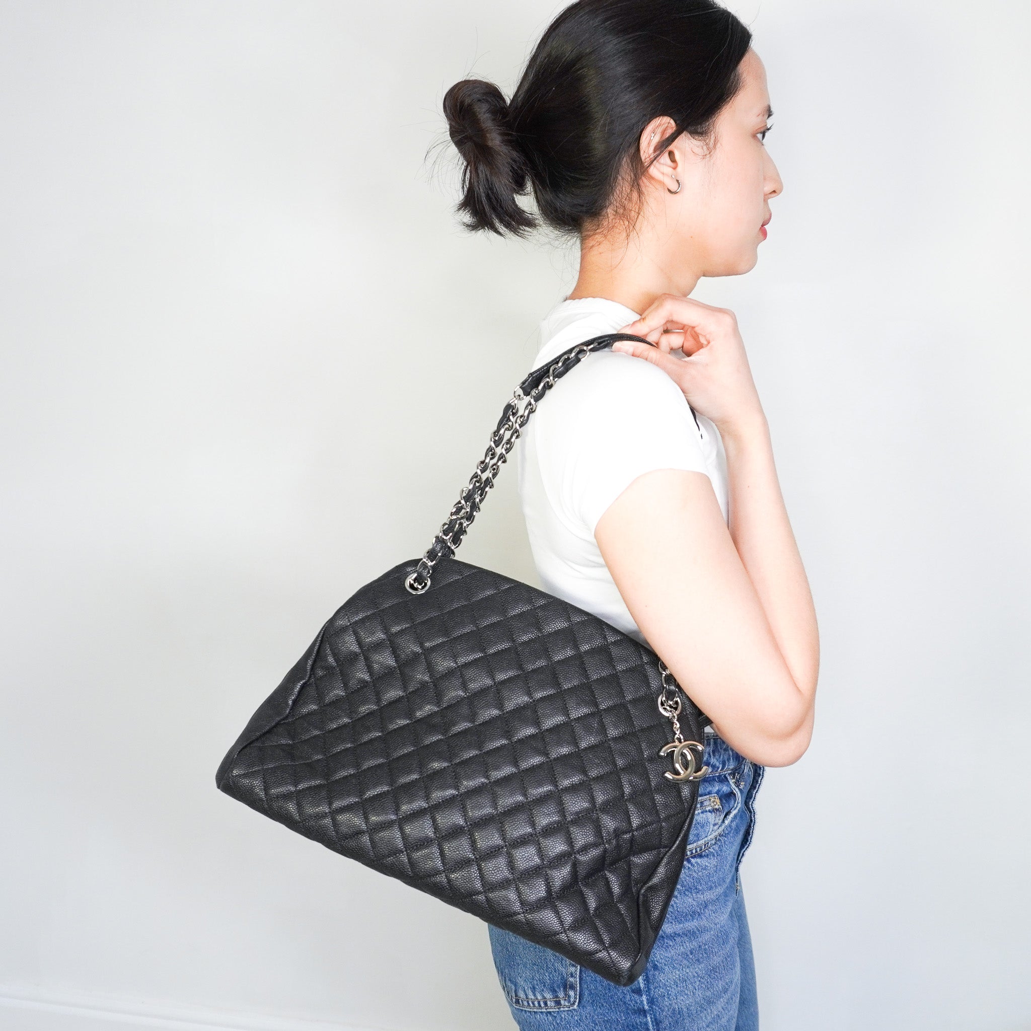 Chanel Mademoiselle Bowling Bag in Black | Authentic Preloved