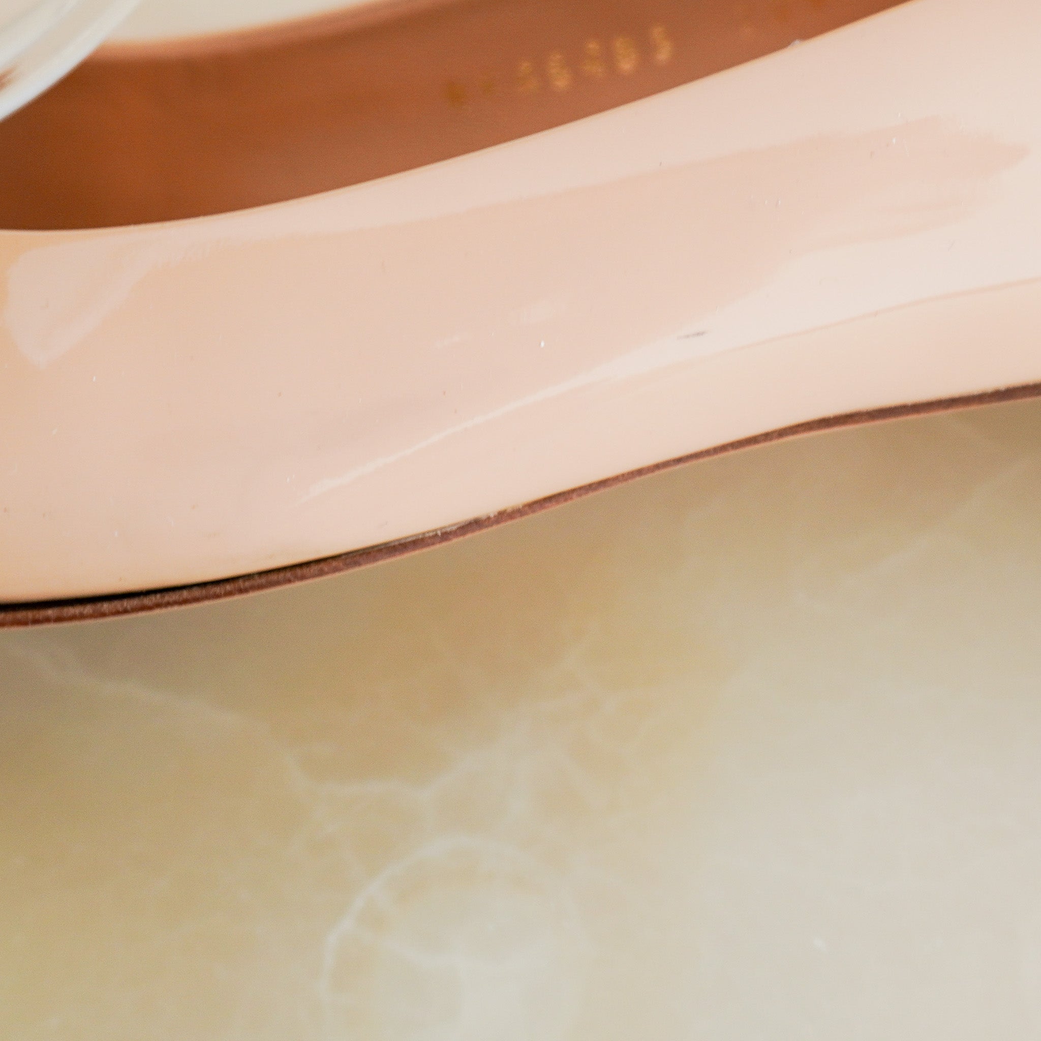 Salvatore Ferragamo Tan Patent Bow Pumps (RRP £680) | Authentic Preloved