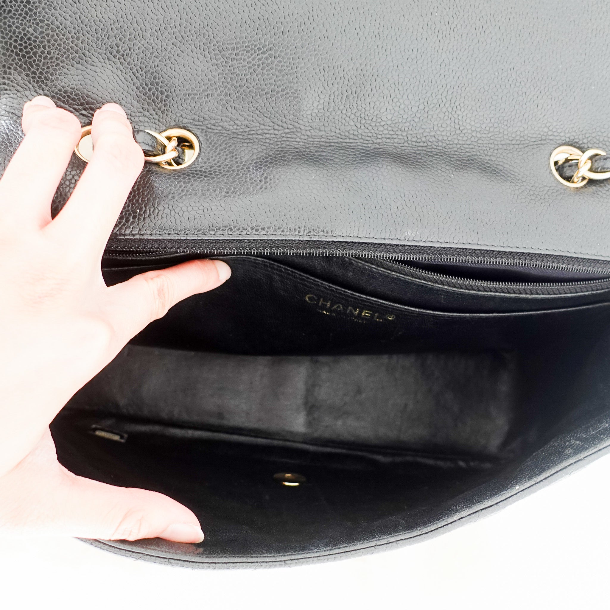 Chanel Jumbo Caviar Classic Single Flap Bag RRP £9500 | Authentic Preloved - Reloved Again