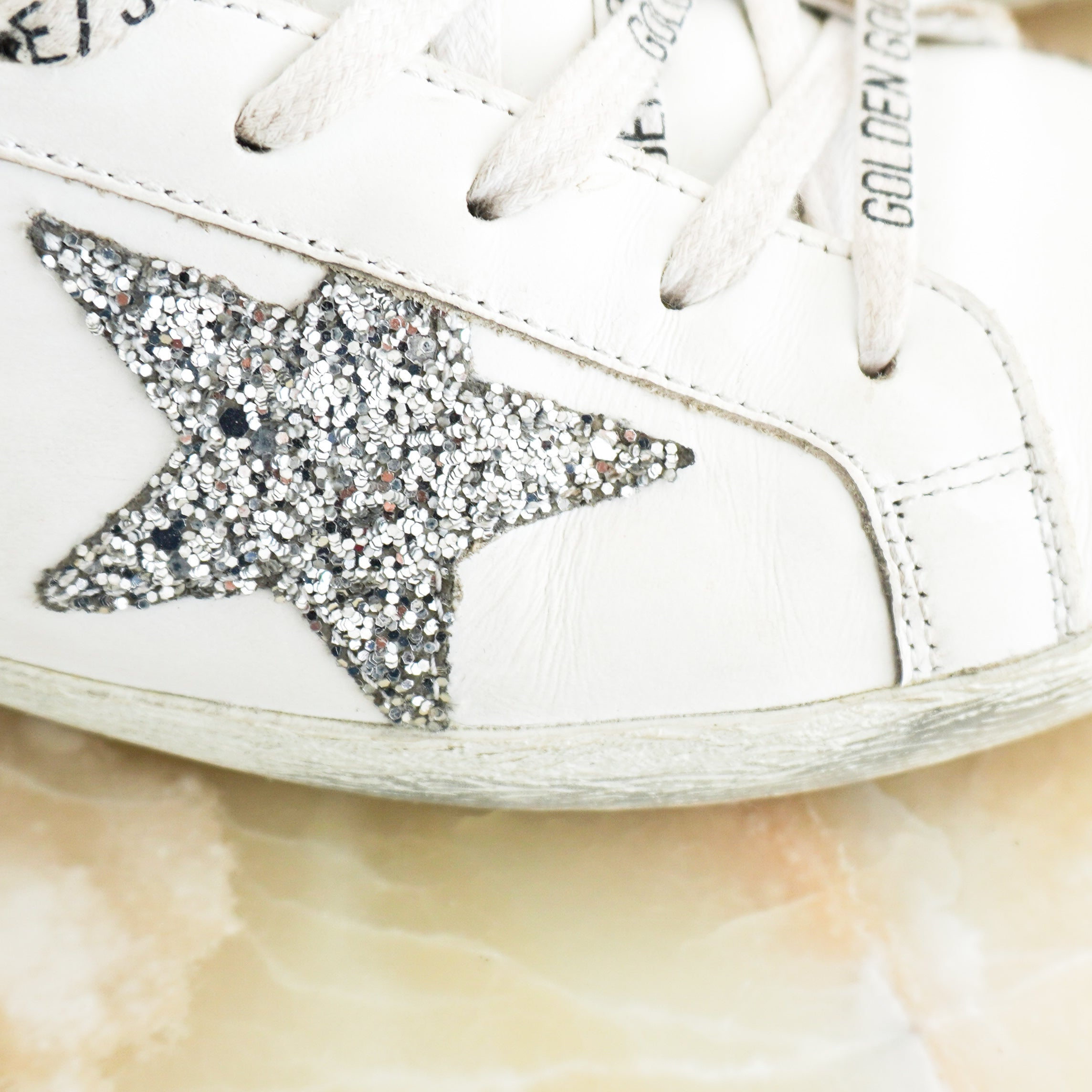 Golden Goose White Super-Star Classic with Spur Trainers RRP £430 | Authentic Preloved
