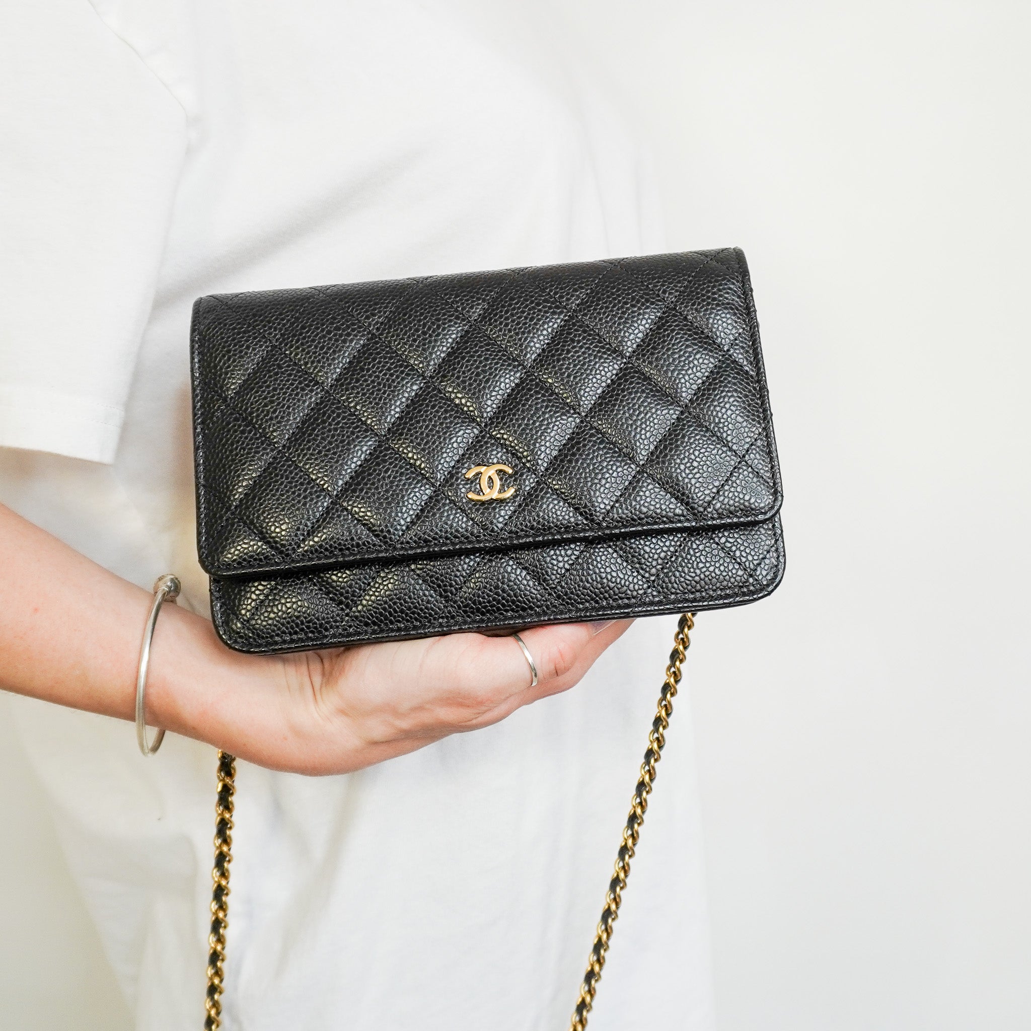 Chanel Wallet on Chain Black Caviar Leather & Gold Hardware RRP £3,000 | Authentic Preloved